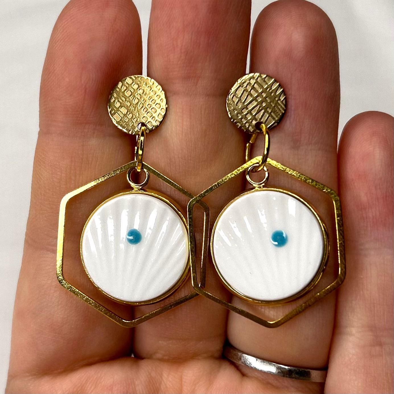 1938-66 Shelley Polka Dots Stud Dangly Earrings YM