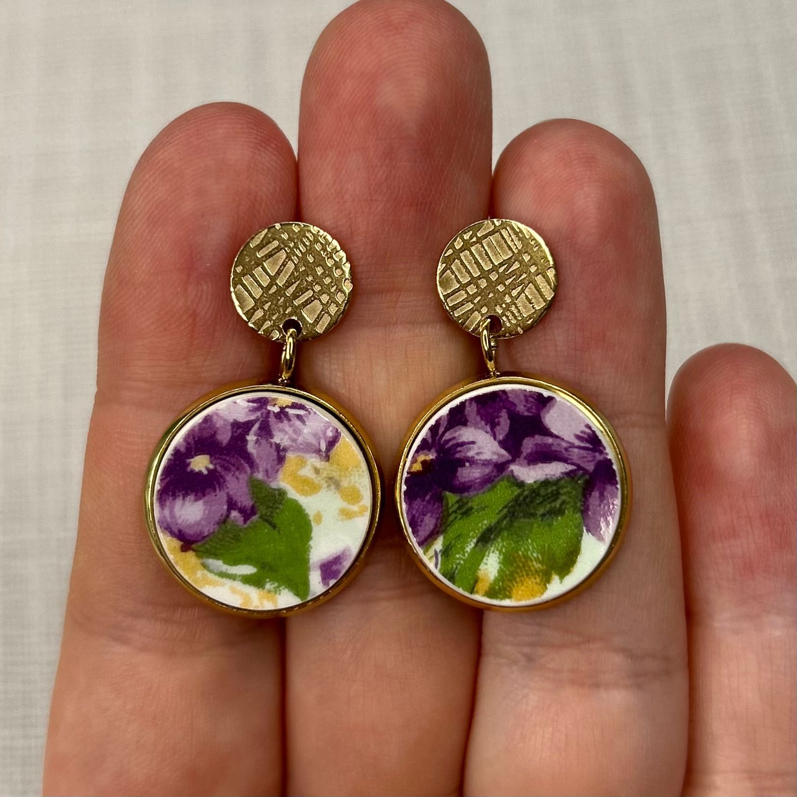 1940’s Swann Pottery Stud Dangly Earrings YM