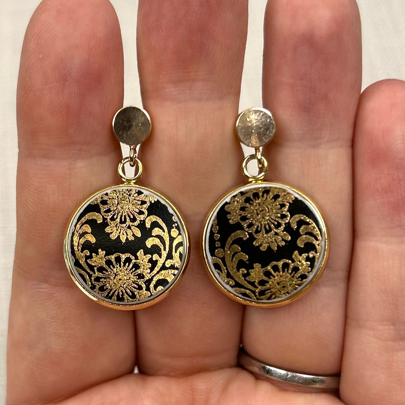 1960’s Westminster China Stud Dangly Earrings YM