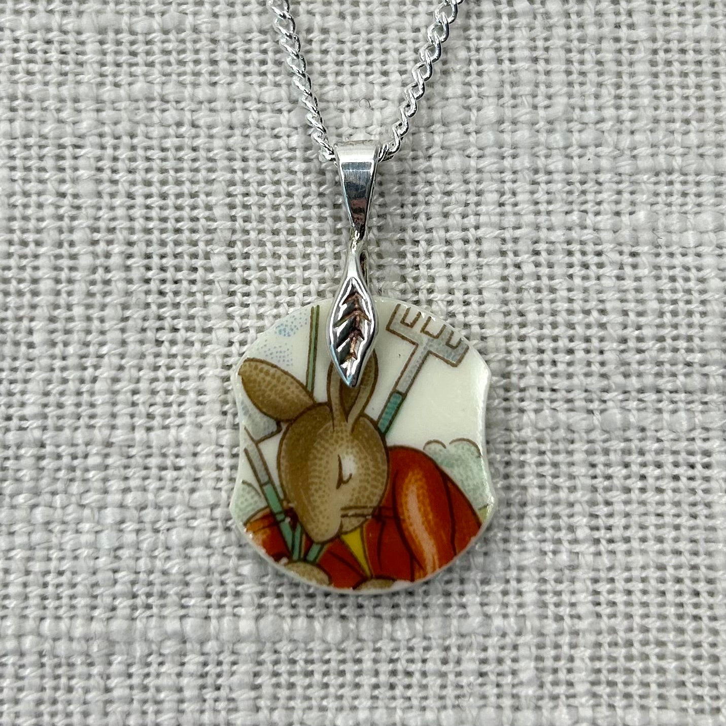 1970’s Royal Doulton ‘Bunnykins’ Pendant Necklace Sterling Silver