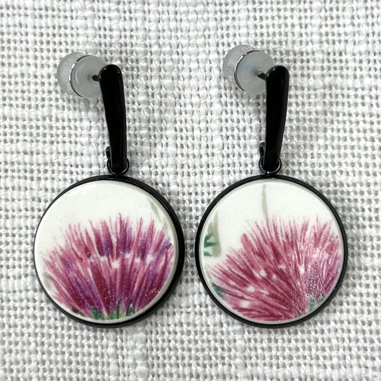 1940’s Johnson Brothers Thistle Stud Dangly Earrings BM