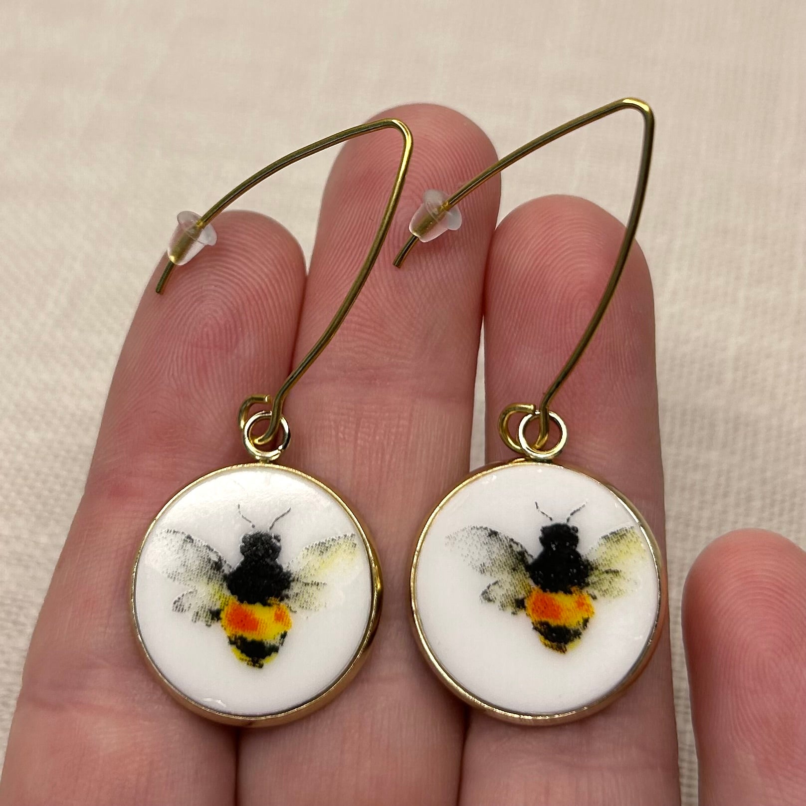 Bee Bumblebee Hooks Dangly Earrings YRB