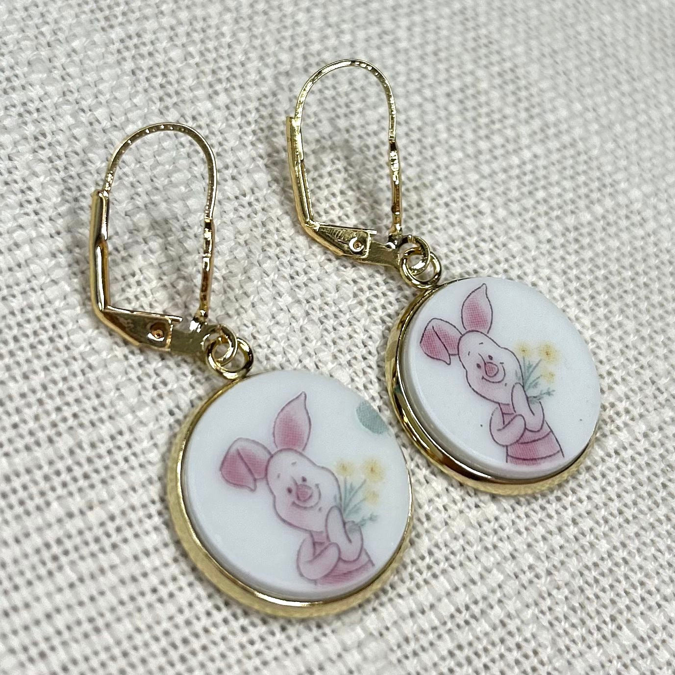 Piglet Leverback Dangly Earrings YM