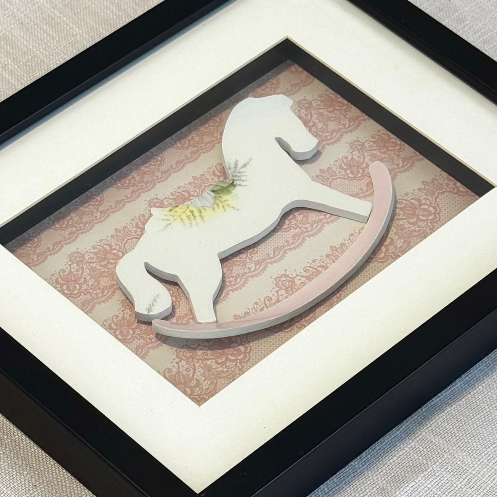 Rocking Horse from Staffordshire Pottery Framed Artwork