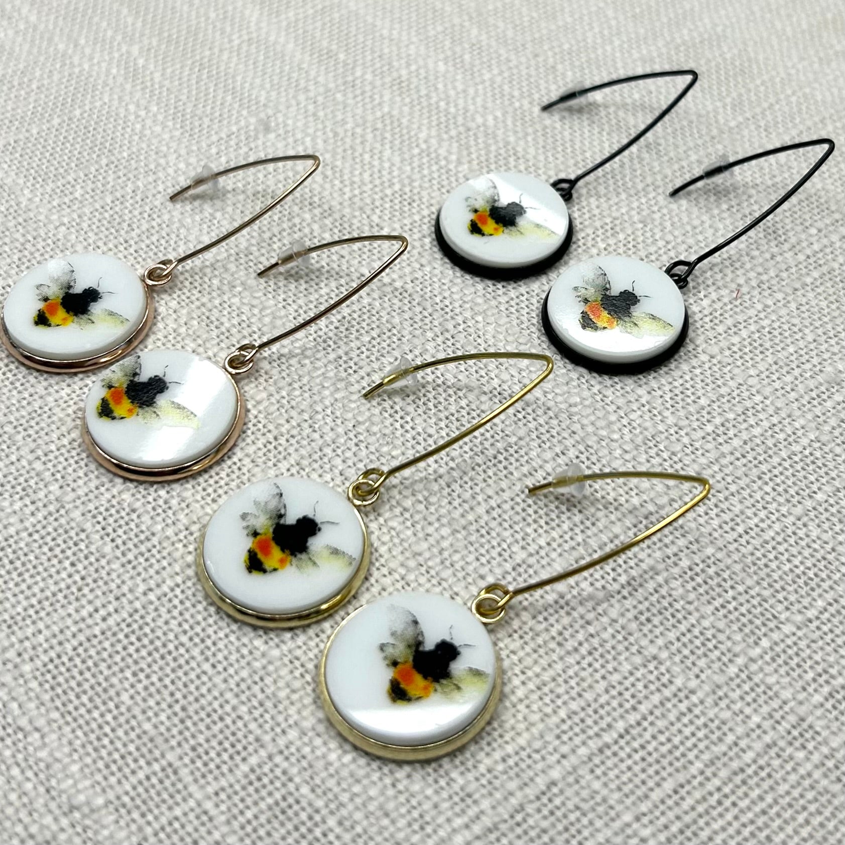 Bee Bumblebee Hooks Dangly Earrings YRB