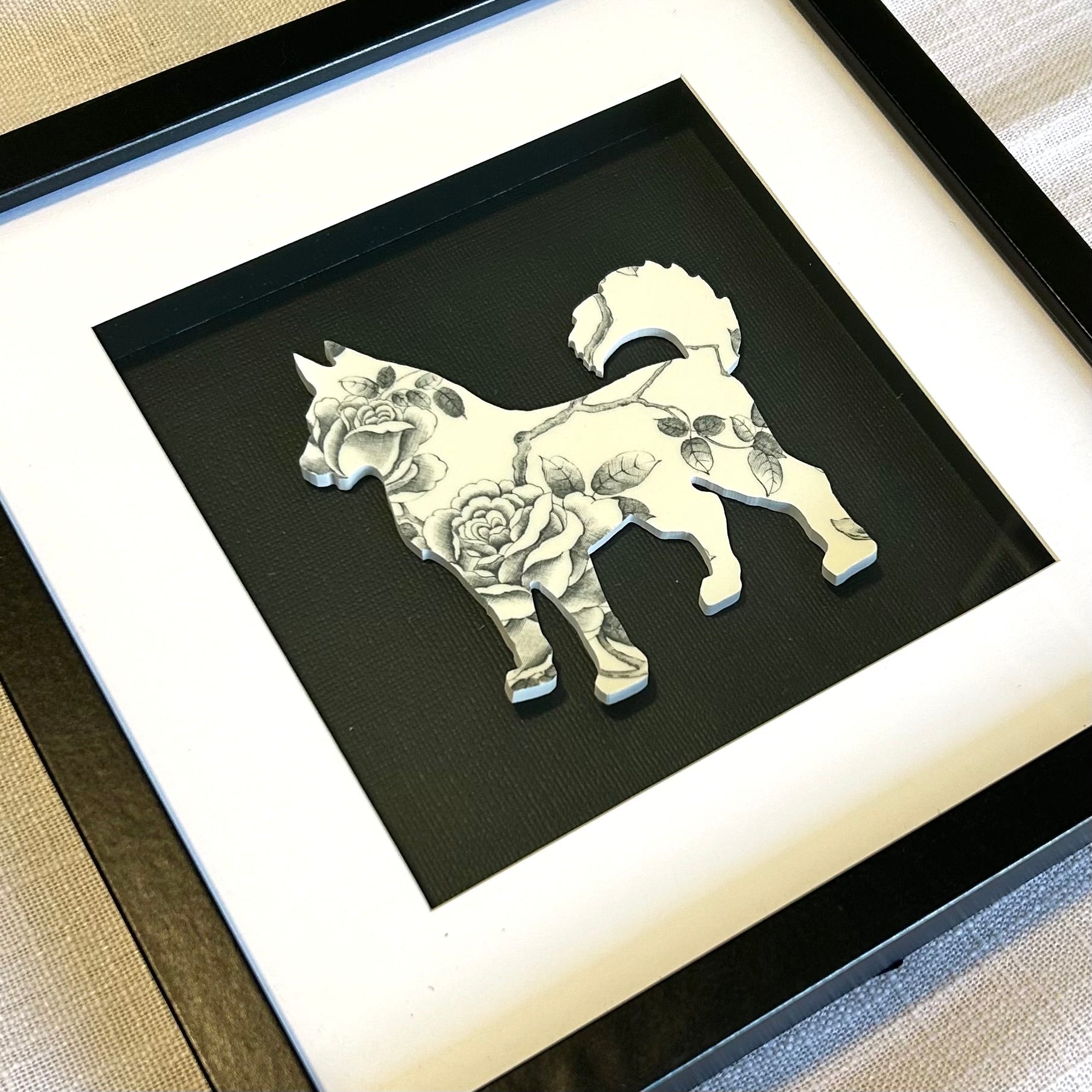 1950’s Husky from Ridgway ‘Shadow Rose’ Framed Artwork