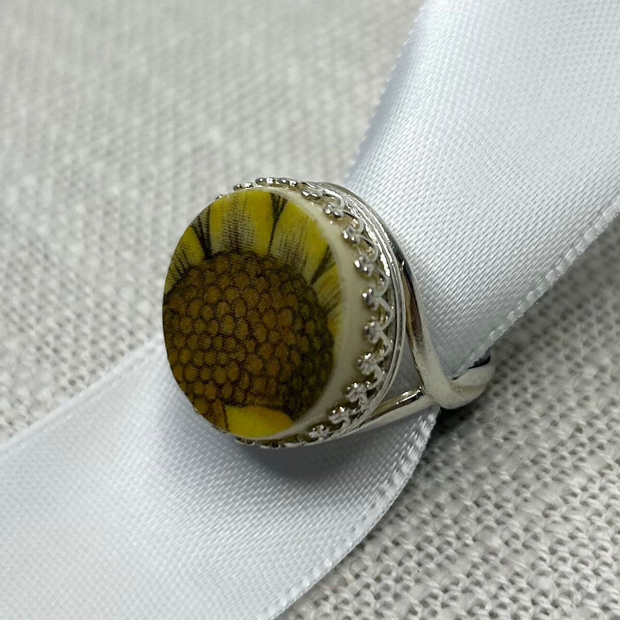 1970’s Johnson of Australia Sunflower Adjustable Ring SS