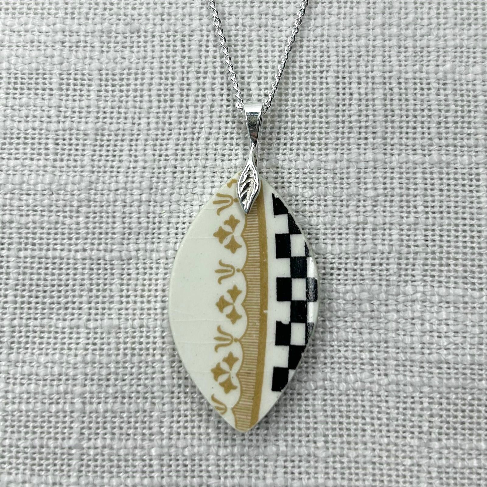 1930’s Burleigh Ware Pendant Necklace Sterling Silver