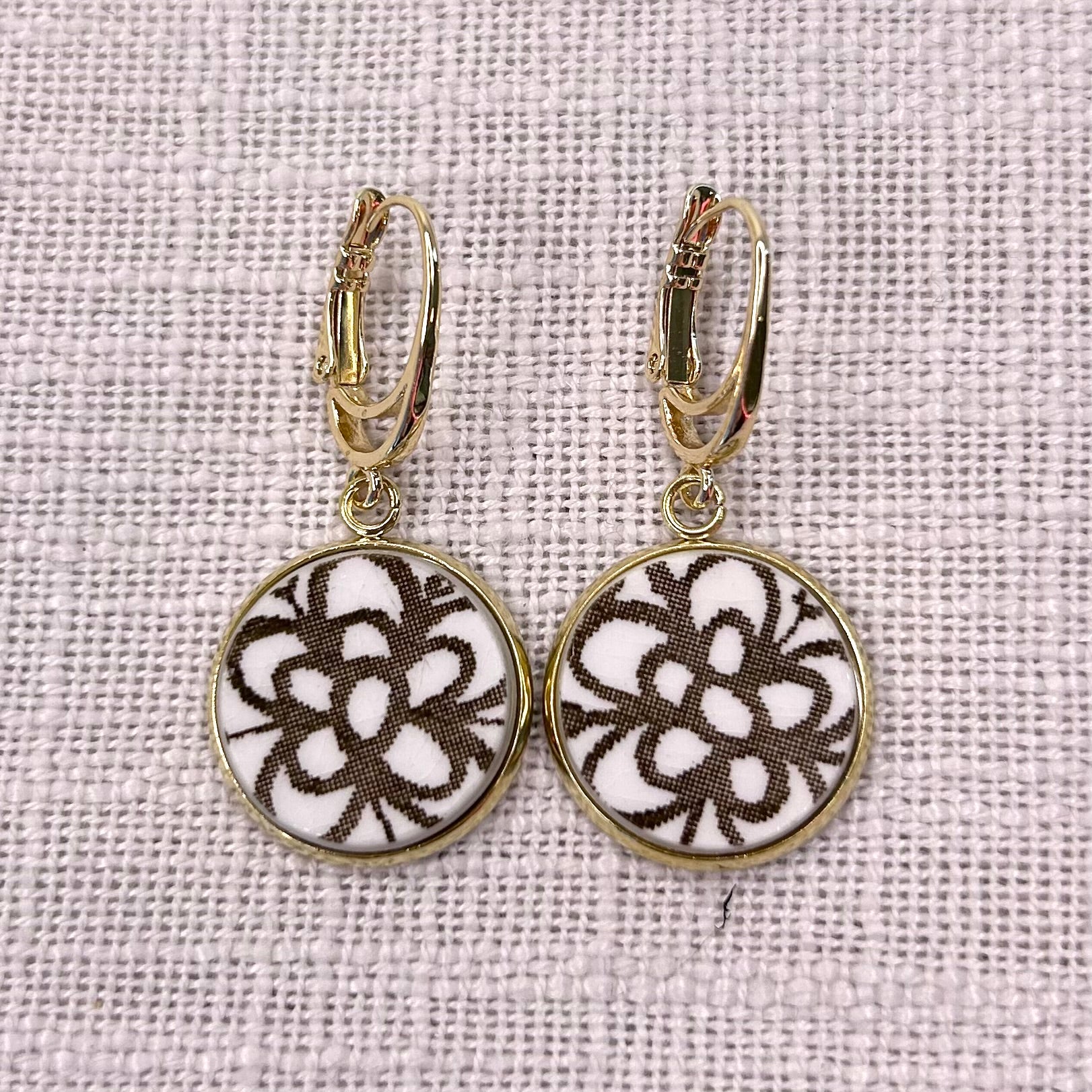 1960’s Johnson of Australia ‘Lotus’ Leverback Dangly Earrings Y