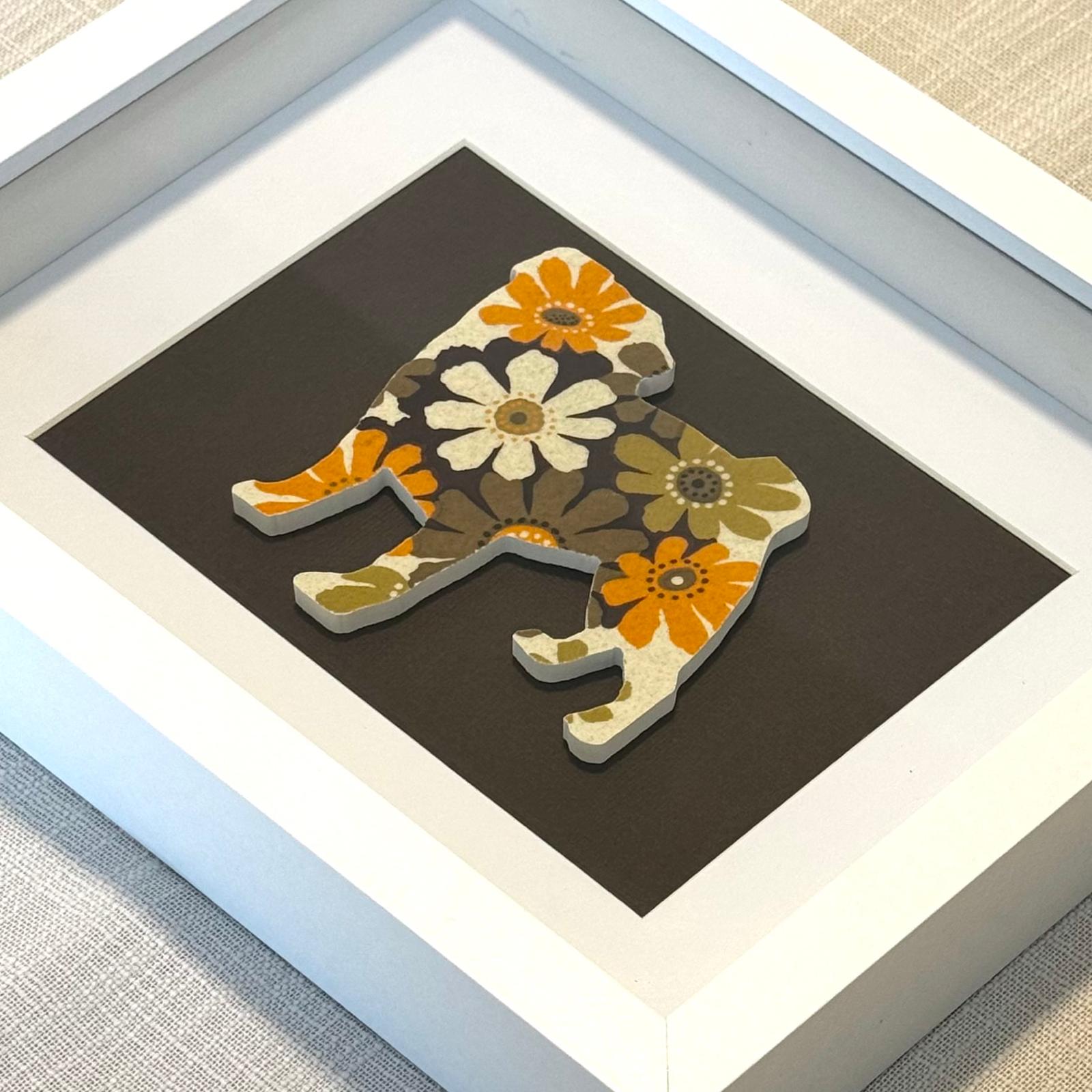 1970’s Pug from Johnson of Australia Pottery Framed Artwork