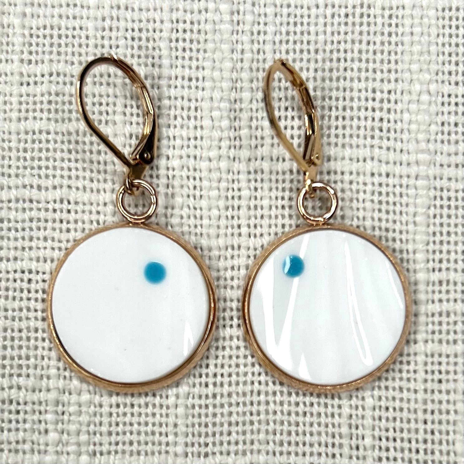 1938-66 Shelley ‘Polka Dot’ Leverback Dangly Earrings RM