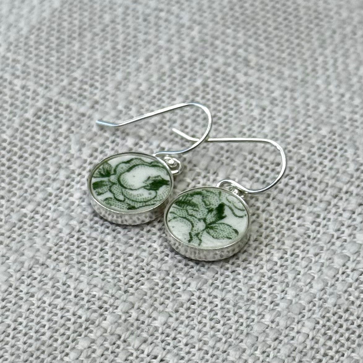 1891-1920 Sterling Silver Ridgways ‘Rose’ Dangly Earrings