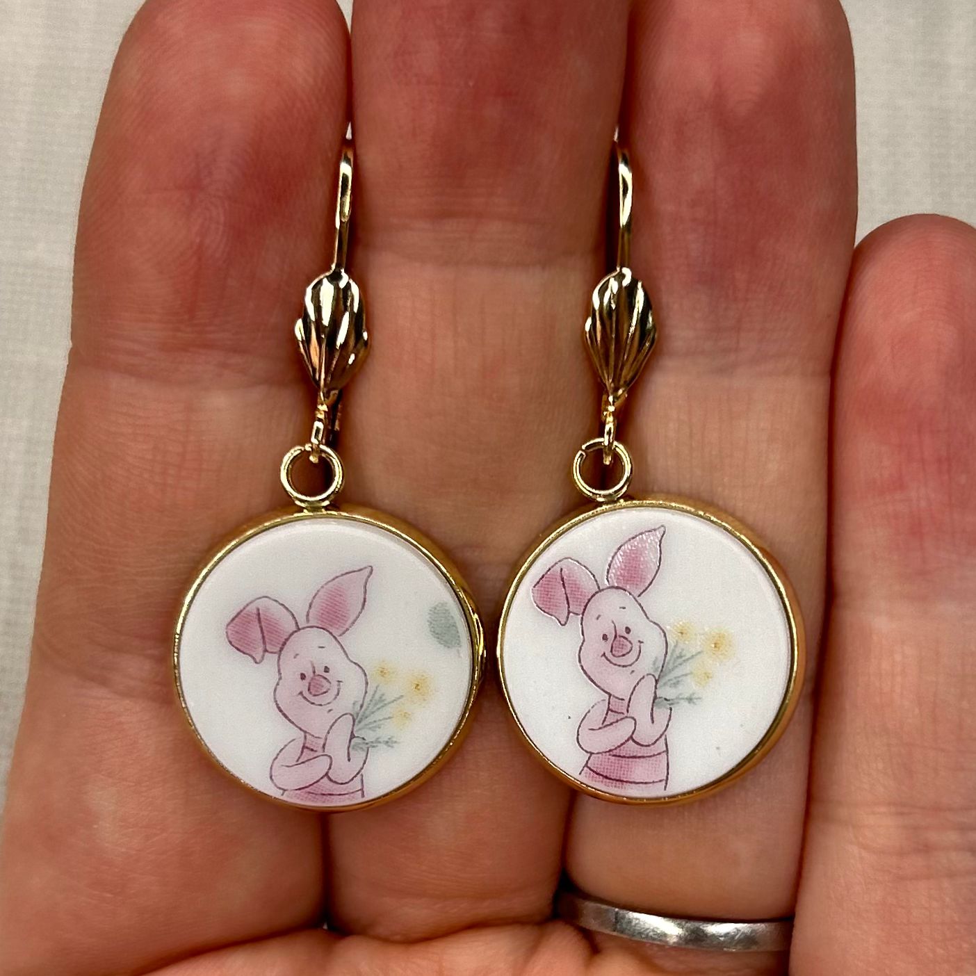 Piglet Leverback Dangly Earrings YM