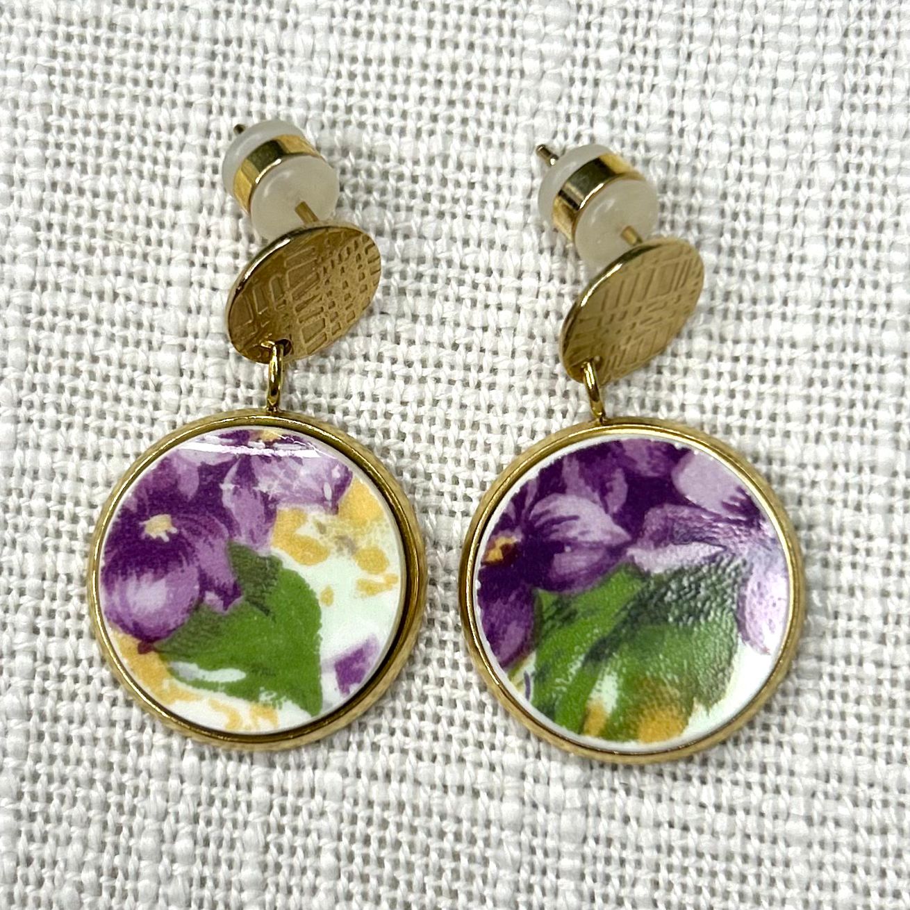 1940’s Swann Pottery Stud Dangly Earrings YM