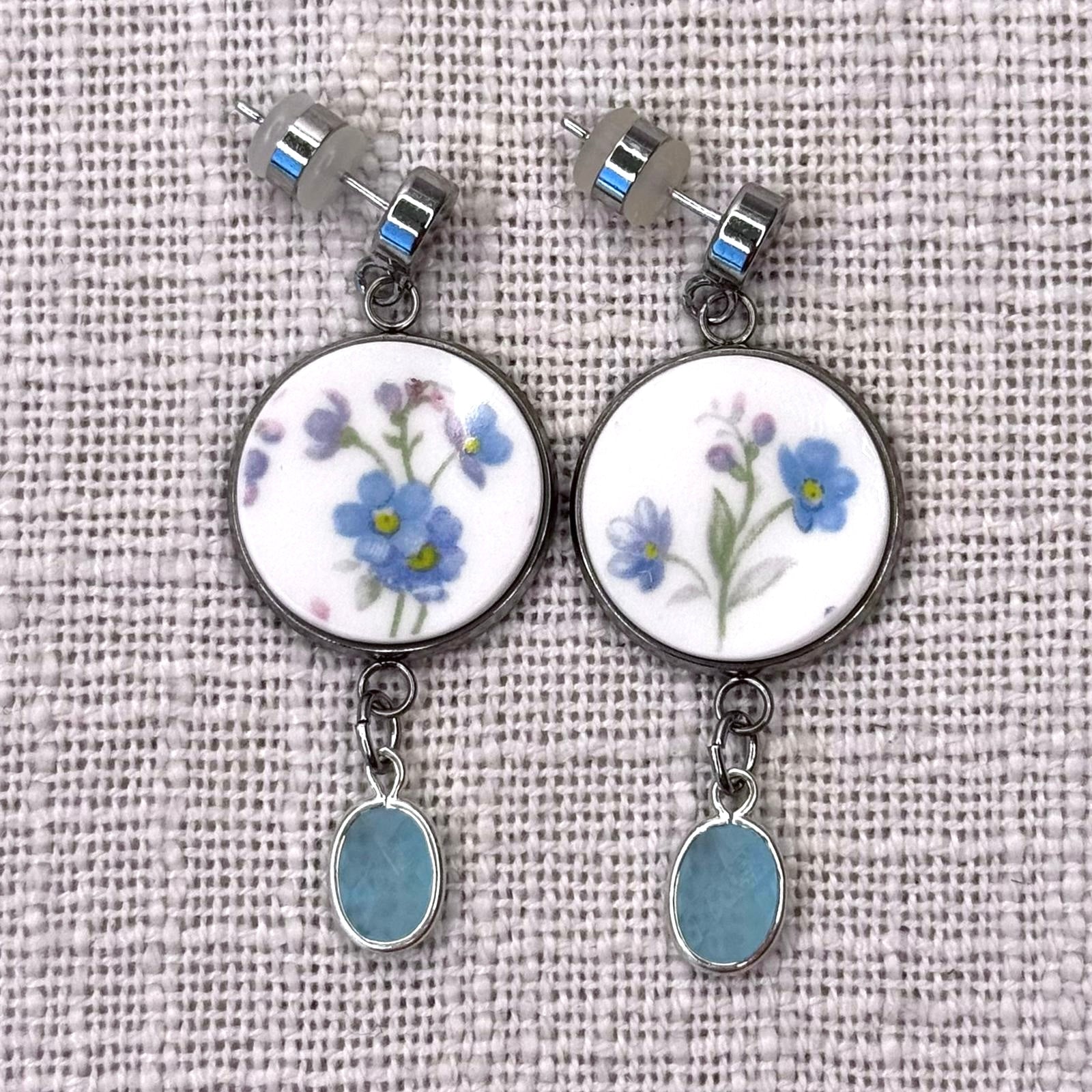 1965 Royal Albert ‘Memory Lane’ Stud Dangly Earrings S