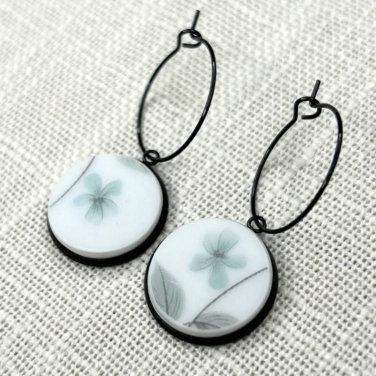 1967-79 Noritake ‘Alouette’ Hoops Dangly Earrings BM