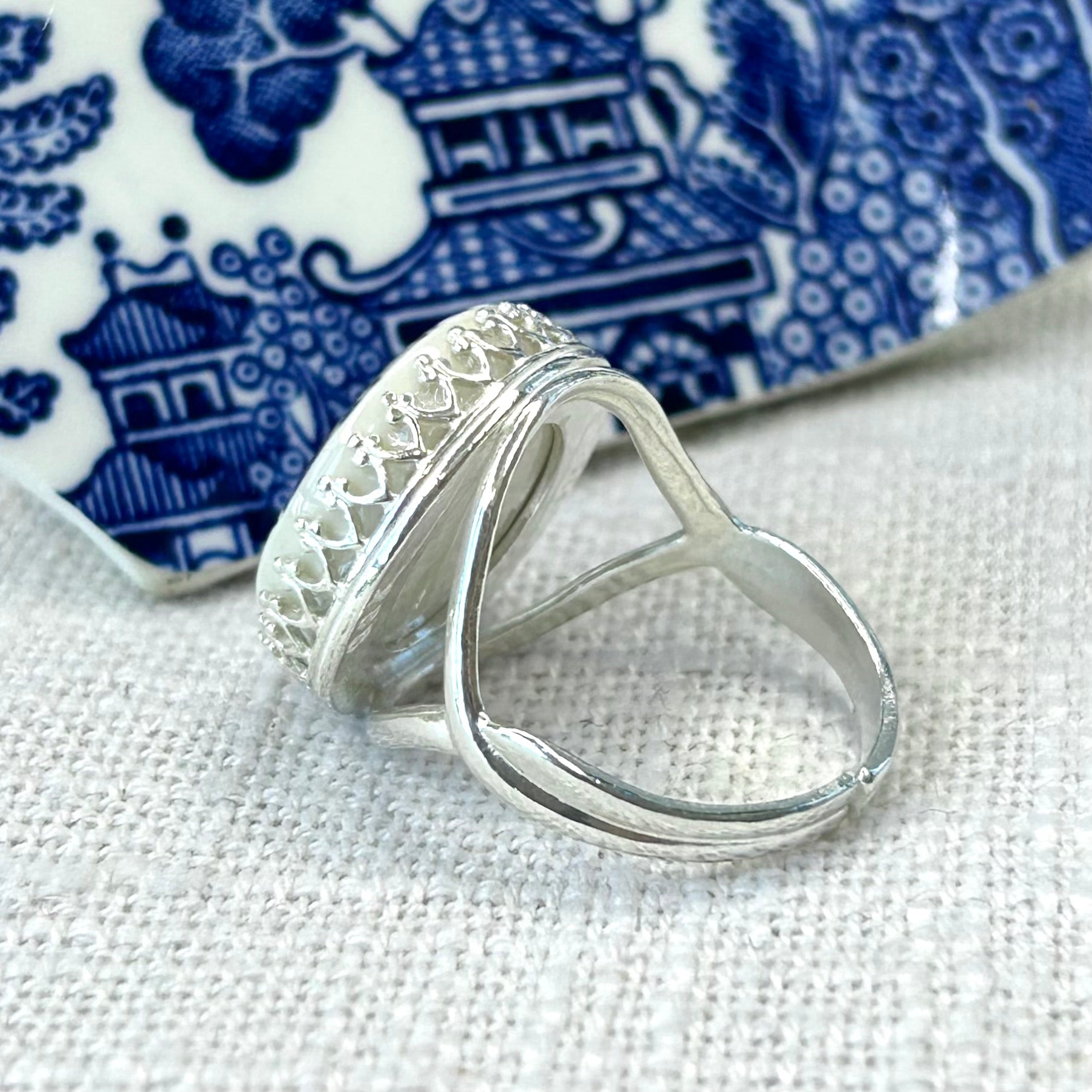 1960/70’s Sterling Silver Churchill ‘Blue Willow’ Ring