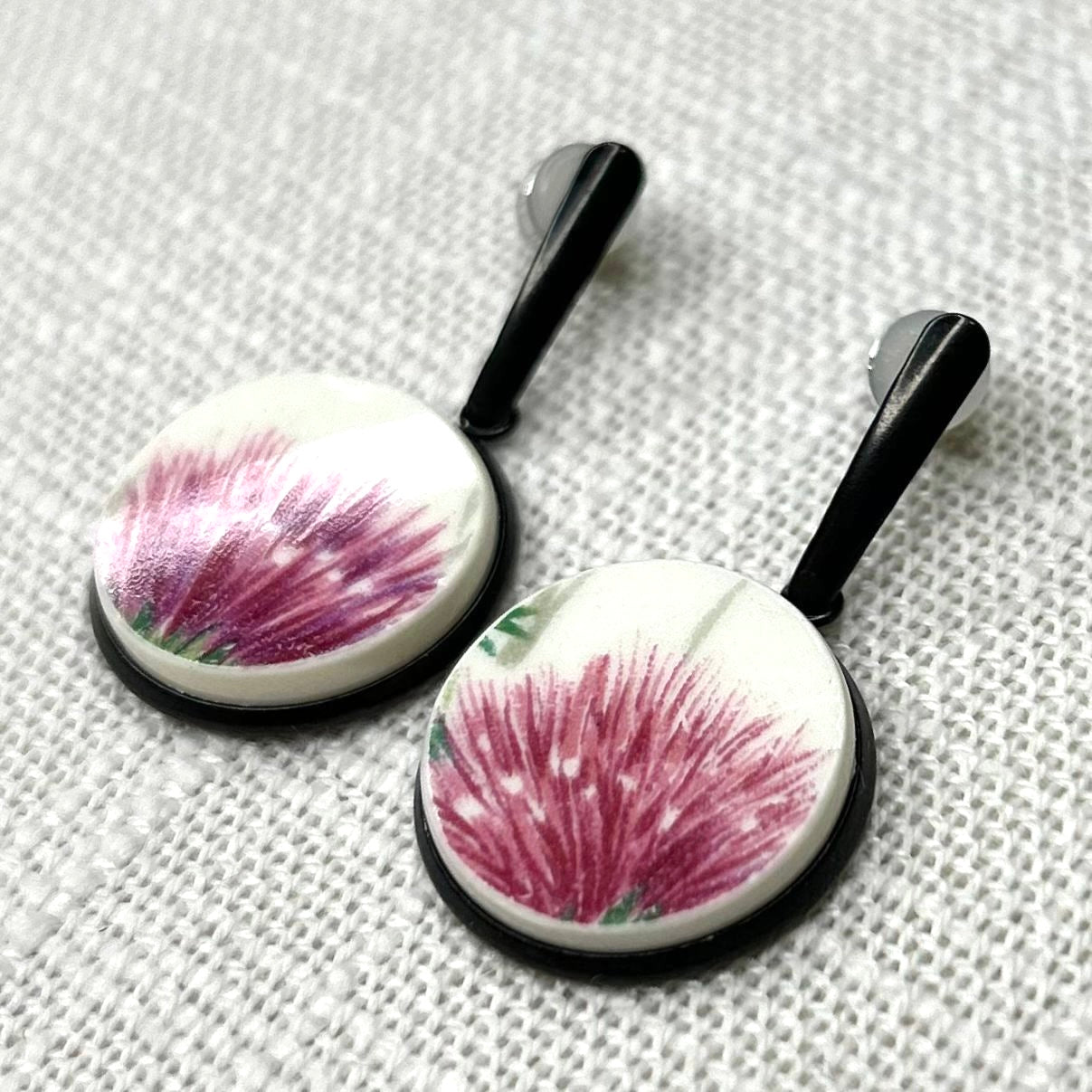1940’s Johnson Brothers Thistle Stud Dangly Earrings BM