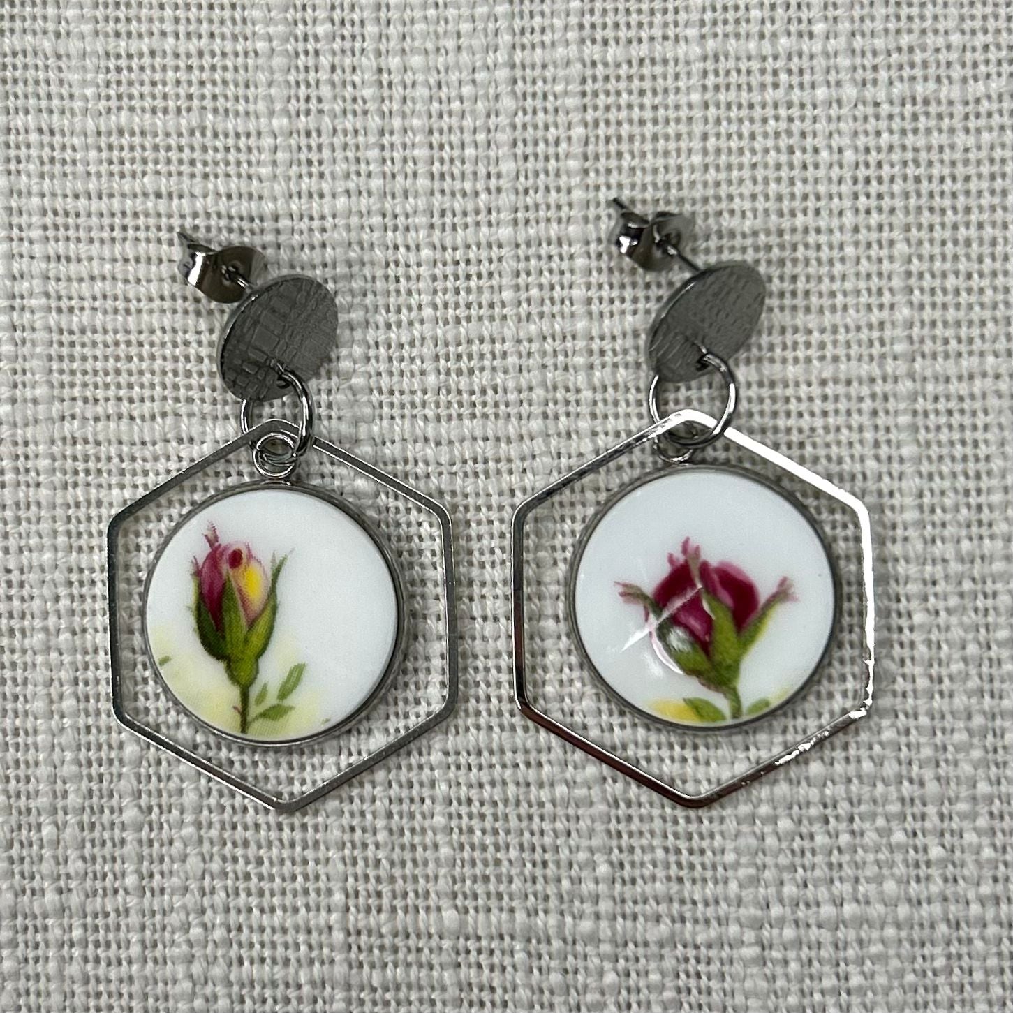 1962 Royal Albert ‘Old Country Roses’ Stud Dangly Earrings SM