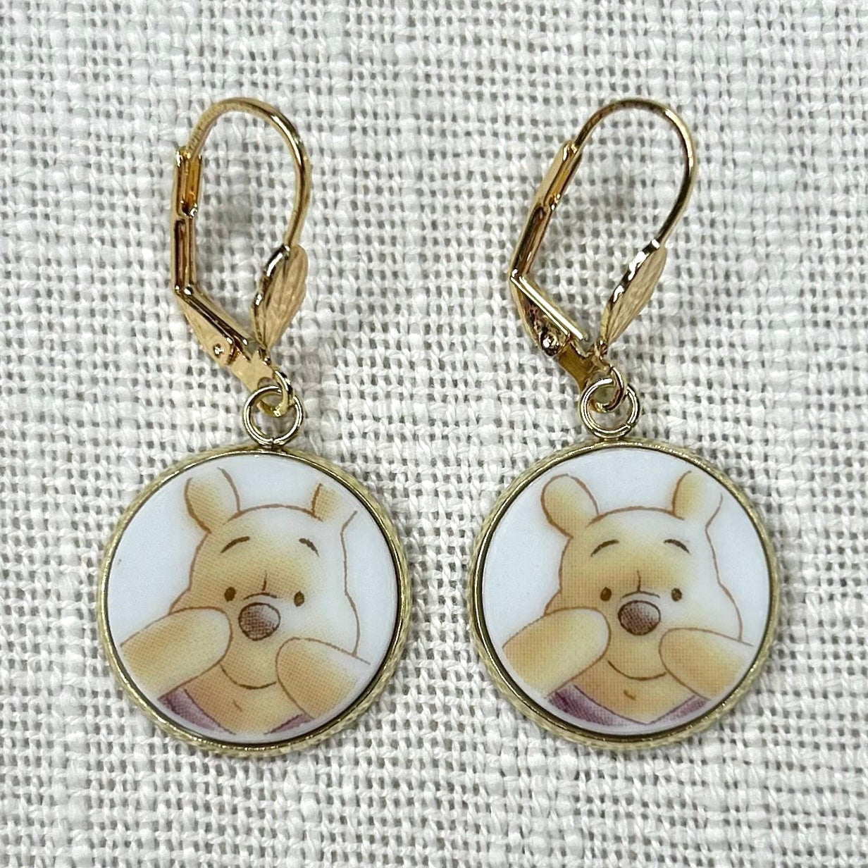 Winnie the Pooh Leverback Dangly Earrings YM
