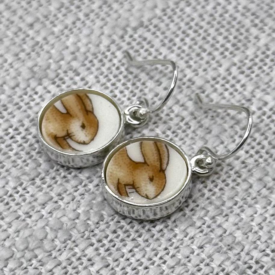 Sterling Silver 1970’s Royal Doulton ‘Bunnykins’ Dangly Earrings