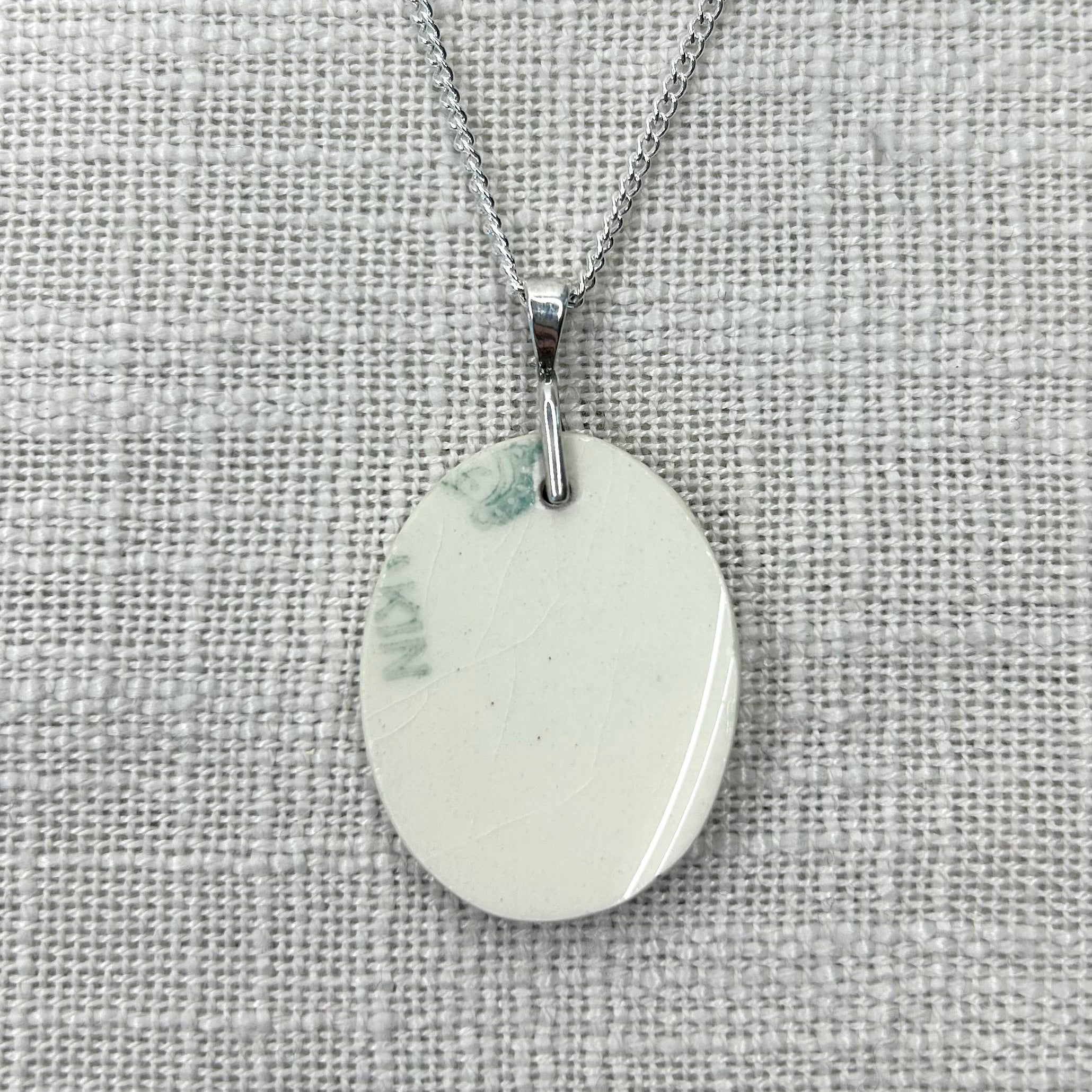 1950’s Alfred Meakin ‘Cherry Ripe’ Oval Pendant Necklace Sterling Silver
