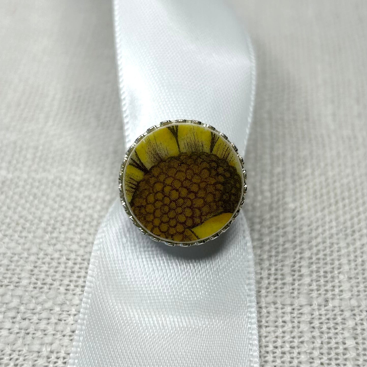1970’s Johnson of Australia Sunflower Adjustable Ring SS