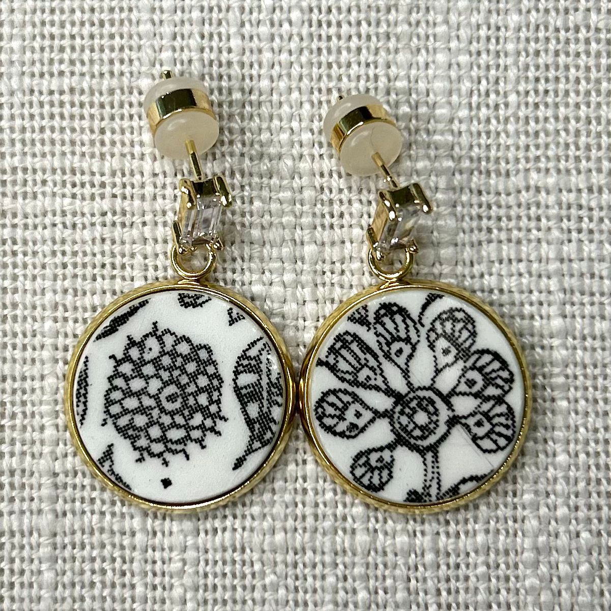 1970’s Kashmir Stud Dangly CZ Earrings YM