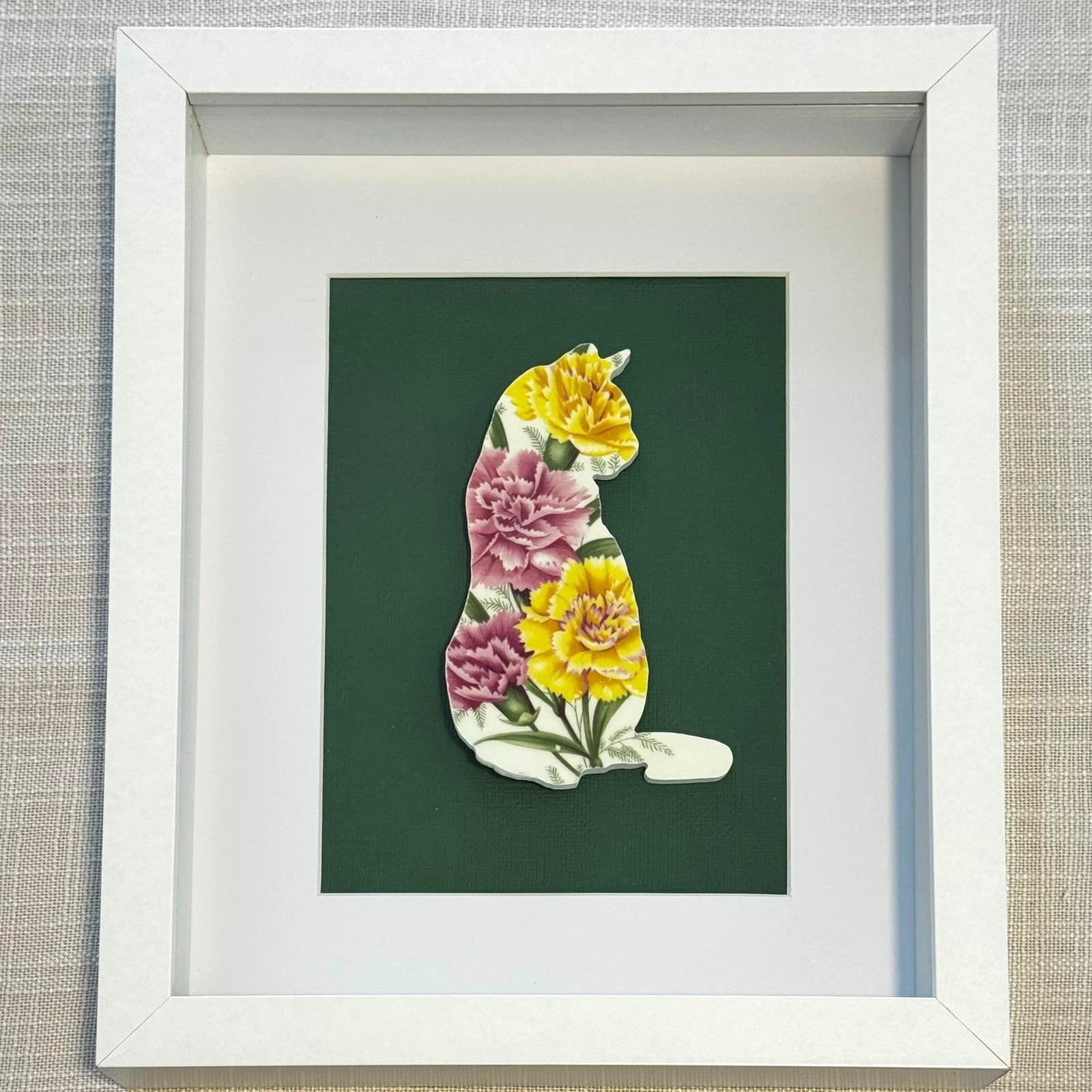 1950’s Cat from Staffordshire Pottery Framed Artwork