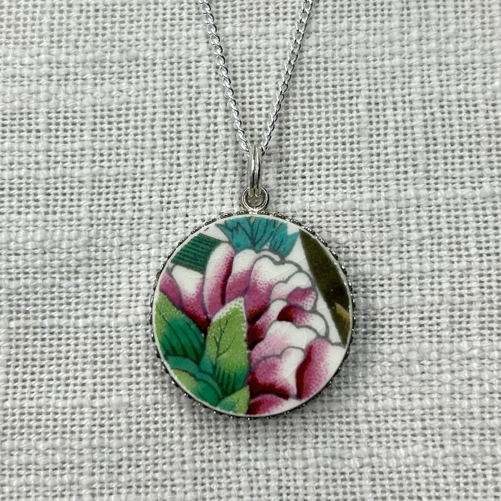 1940’s Alfred Meakin ‘Indian Tree’ Pendant Necklace Sterling Silver