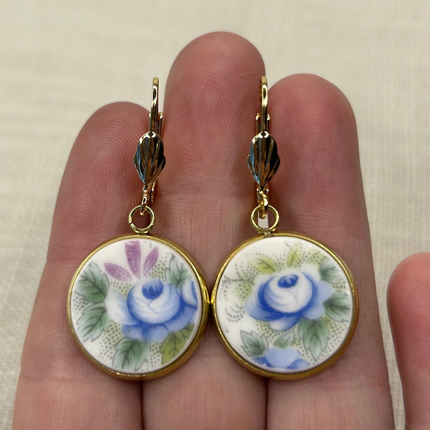 1989-98 Royal Albert ‘Blue Blossom’ Dangly Earrings YS