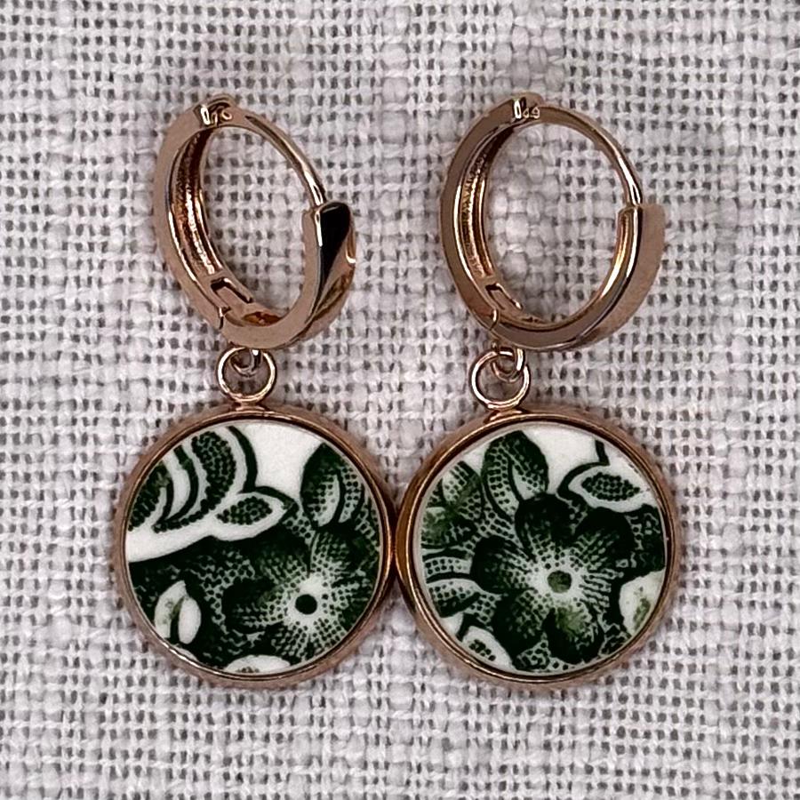 1960’s English Ironstone Huggies Dangly Earrings R