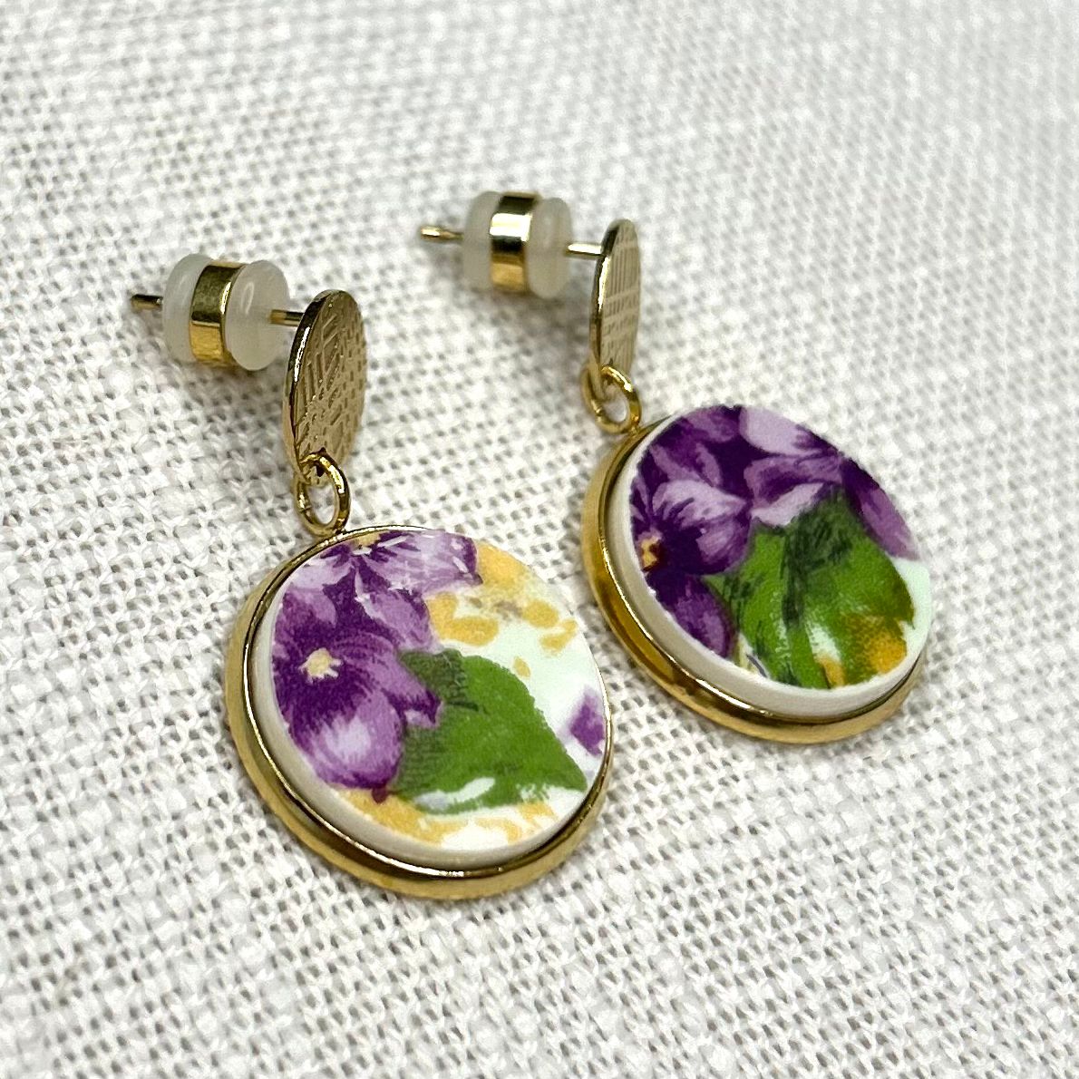 1940’s Swann Pottery Stud Dangly Earrings YM