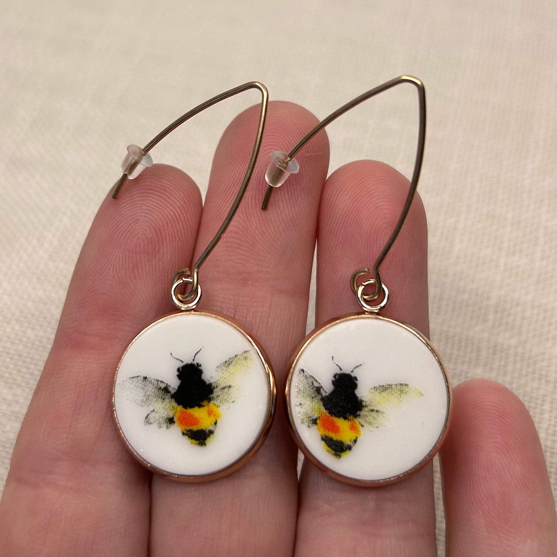 Bee Bumblebee Hooks Dangly Earrings YRB