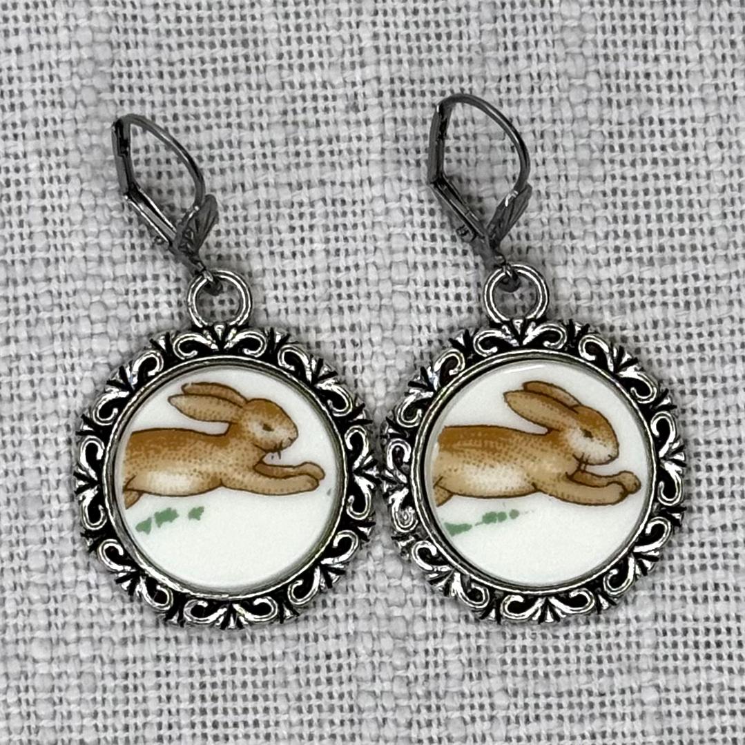 1970’s Royal Doulton ‘Bunnykins’ Leverback Dangly Earrings S
