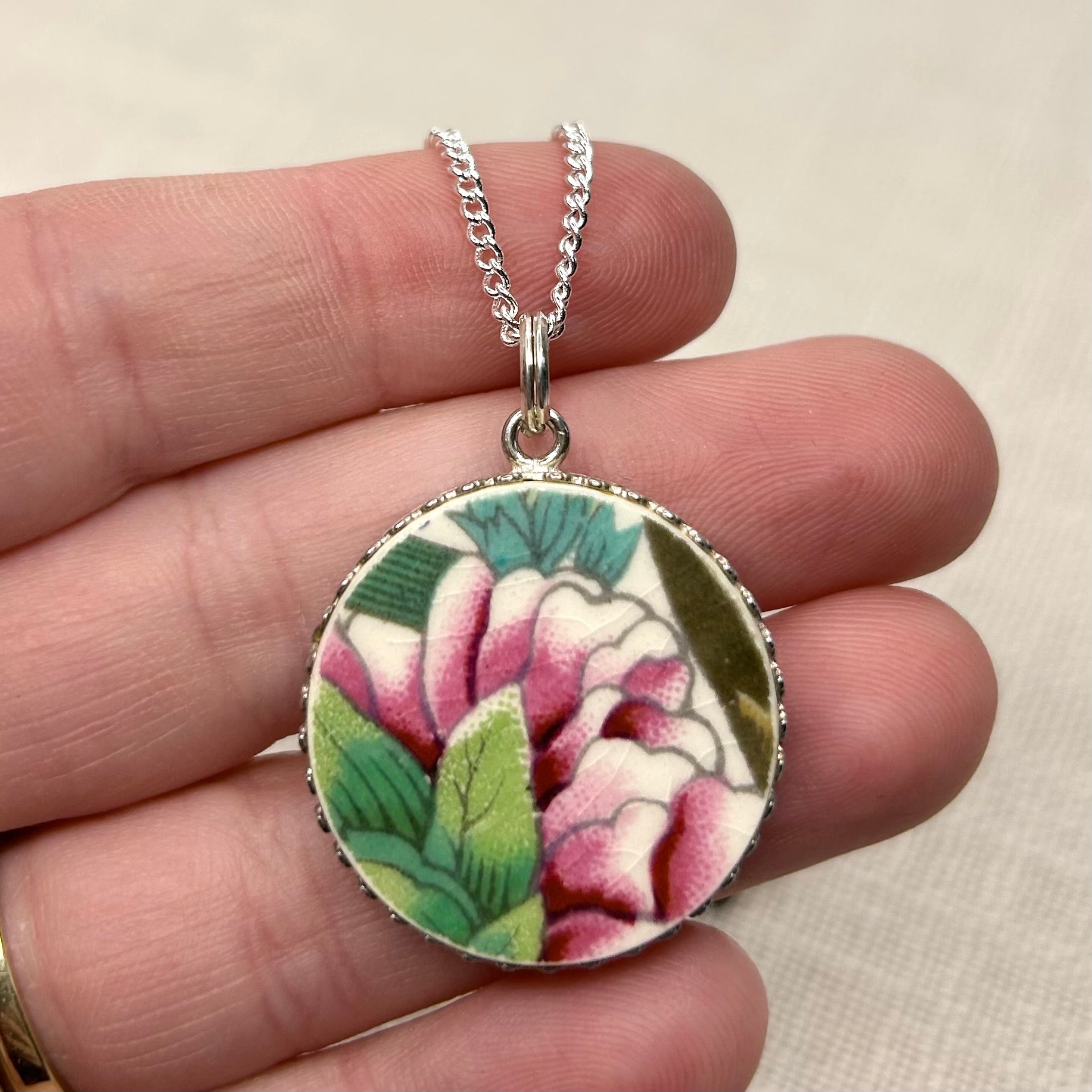 1940’s Alfred Meakin ‘Indian Tree’ Pendant Necklace Sterling Silver