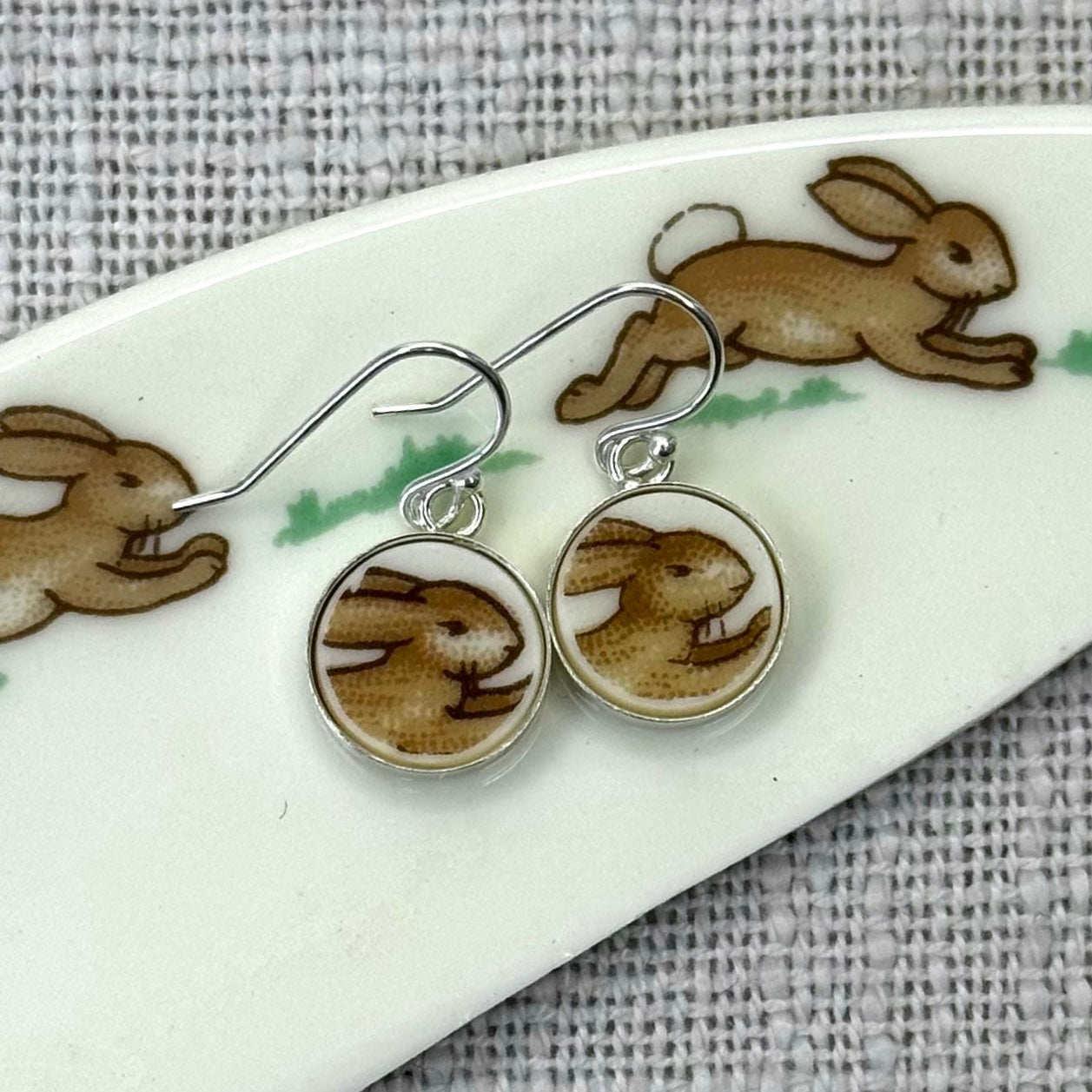 Sterling Silver 1970’s Royal Doulton ‘Bunnykins’ Dangly Earrings