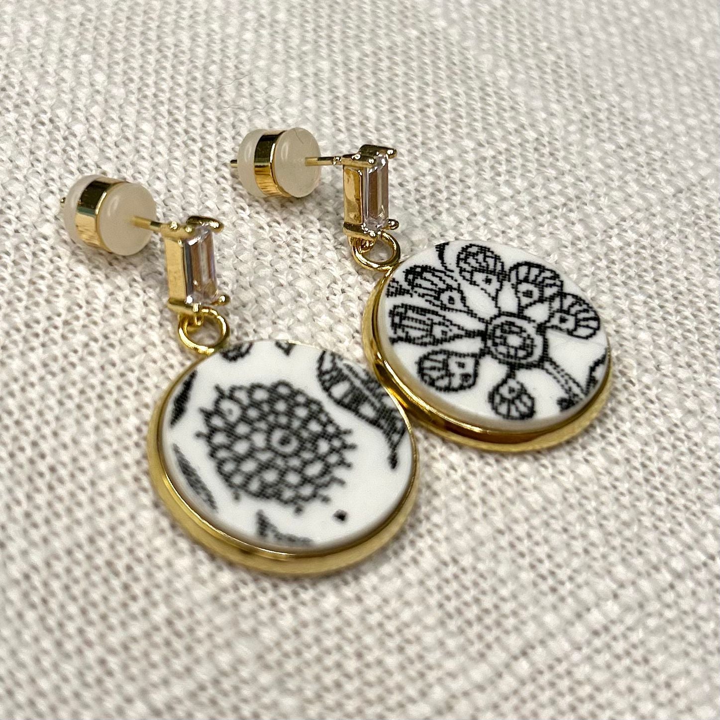 1970’s Kashmir Stud Dangly CZ Earrings YM