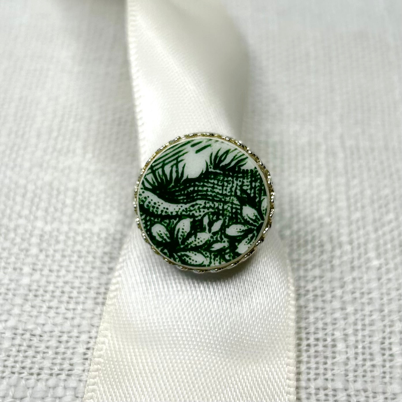 1960’s Sterling Silver Made in England Ironstone Adjustable Ring SS