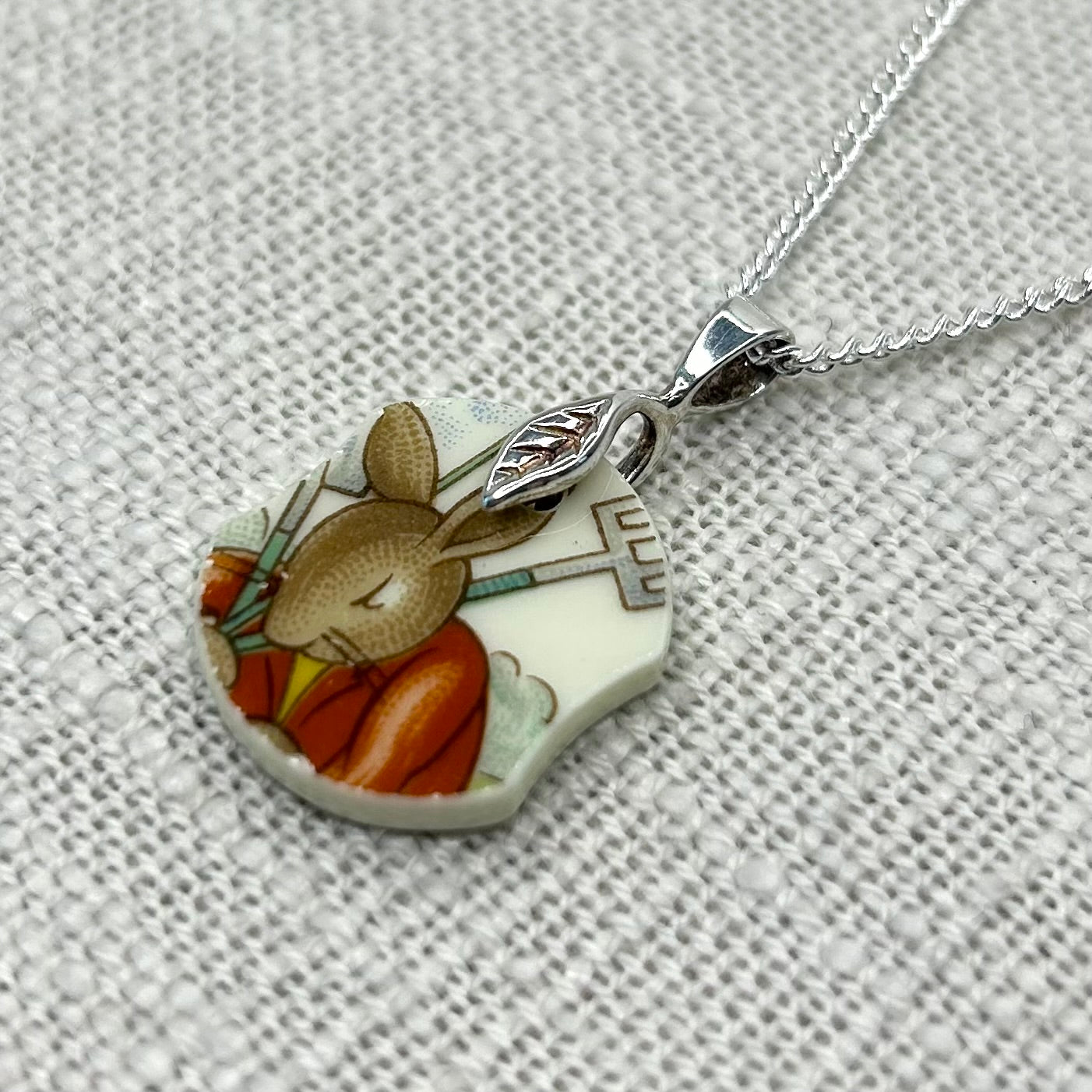 1970’s Royal Doulton ‘Bunnykins’ Pendant Necklace Sterling Silver