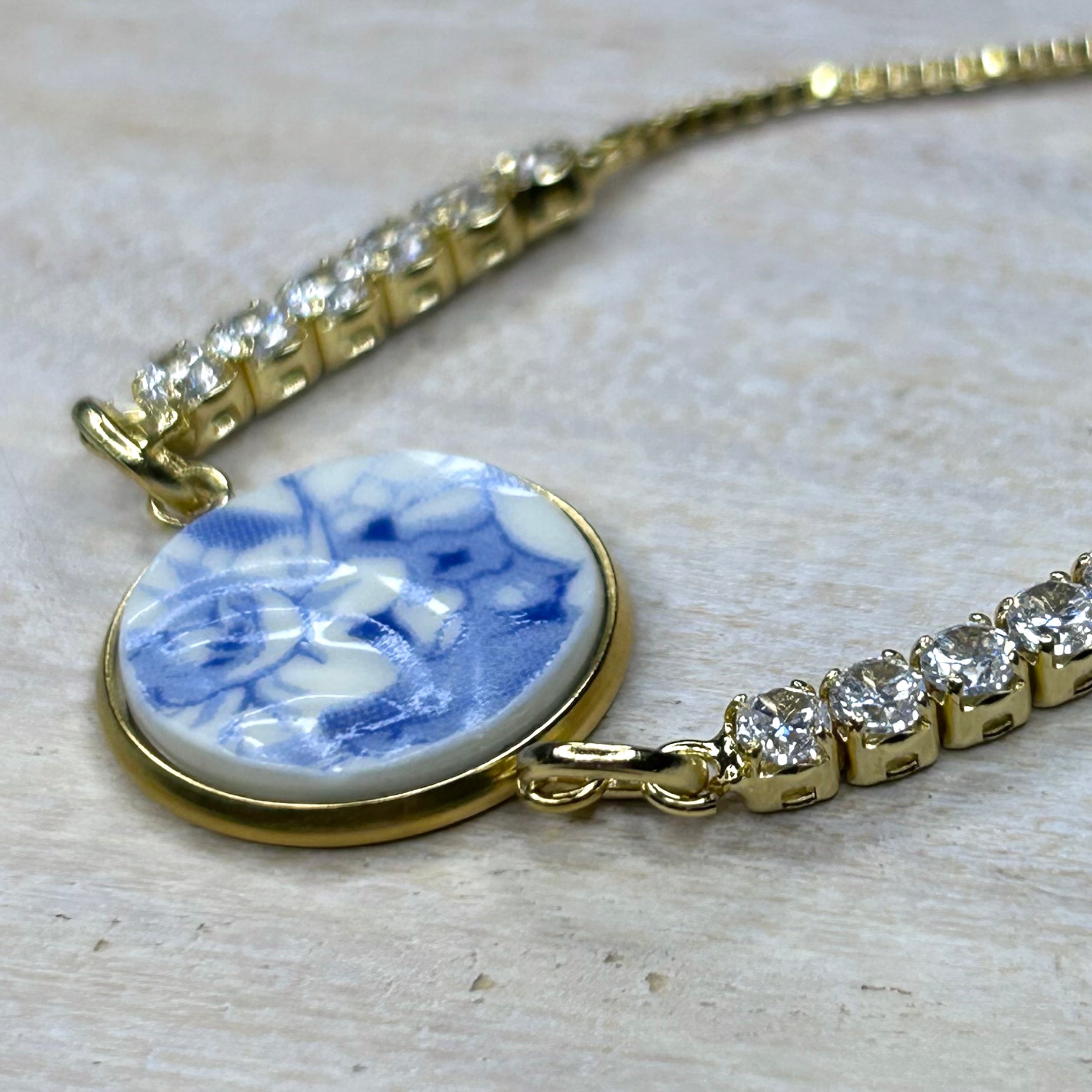 1990’s Blue Floral CZ Bracelet