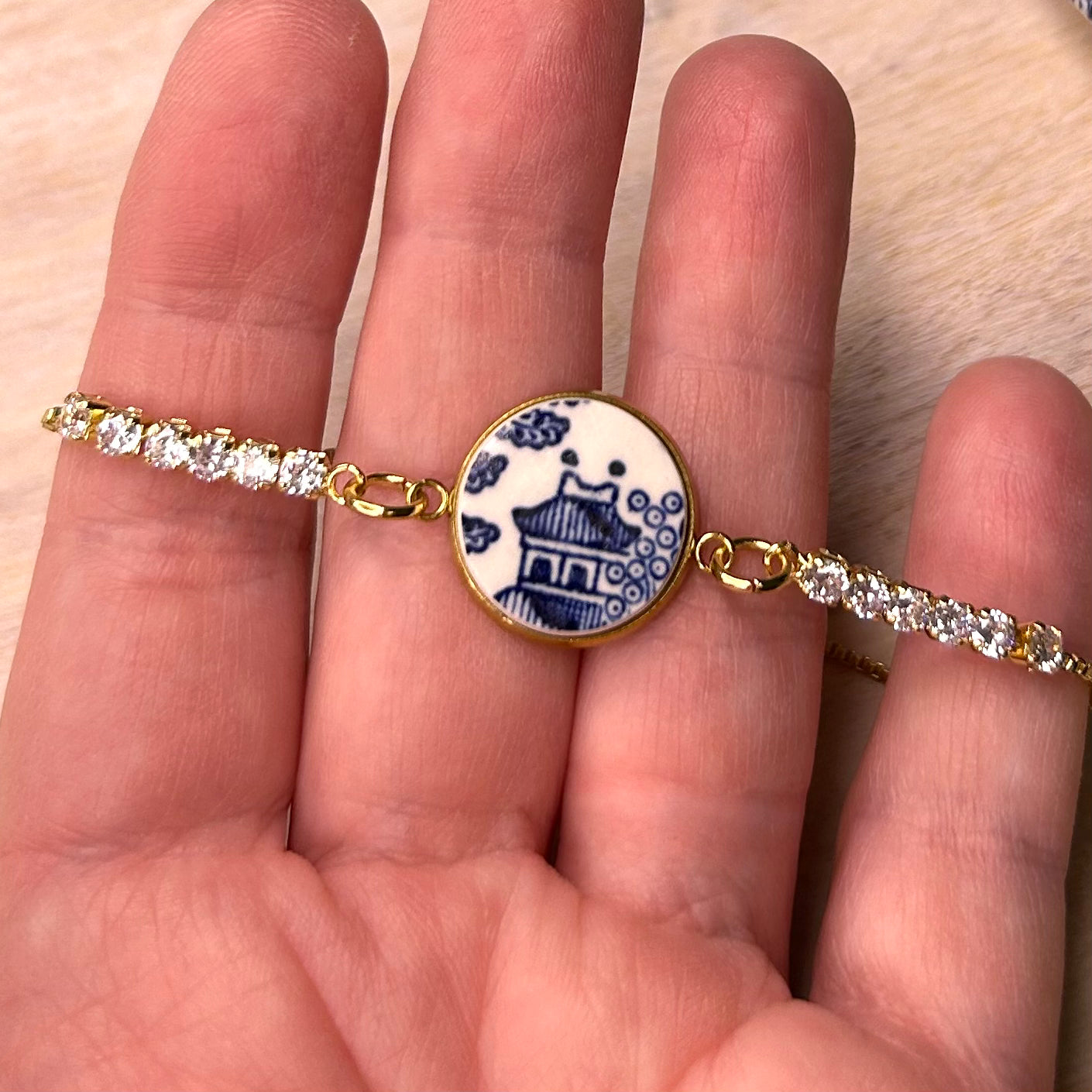 1960’s Churchill ‘Blue Willow’ CZ Bracelet YM