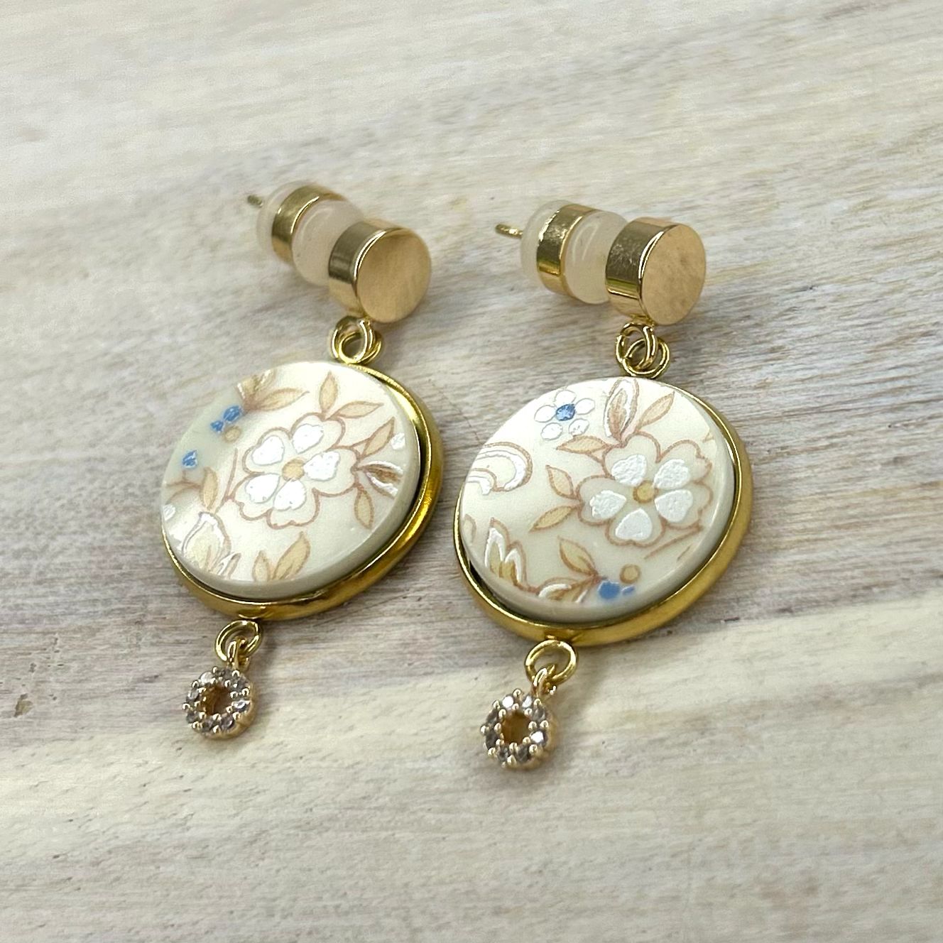 1990’s Stud Dangly Earrings CZ Y