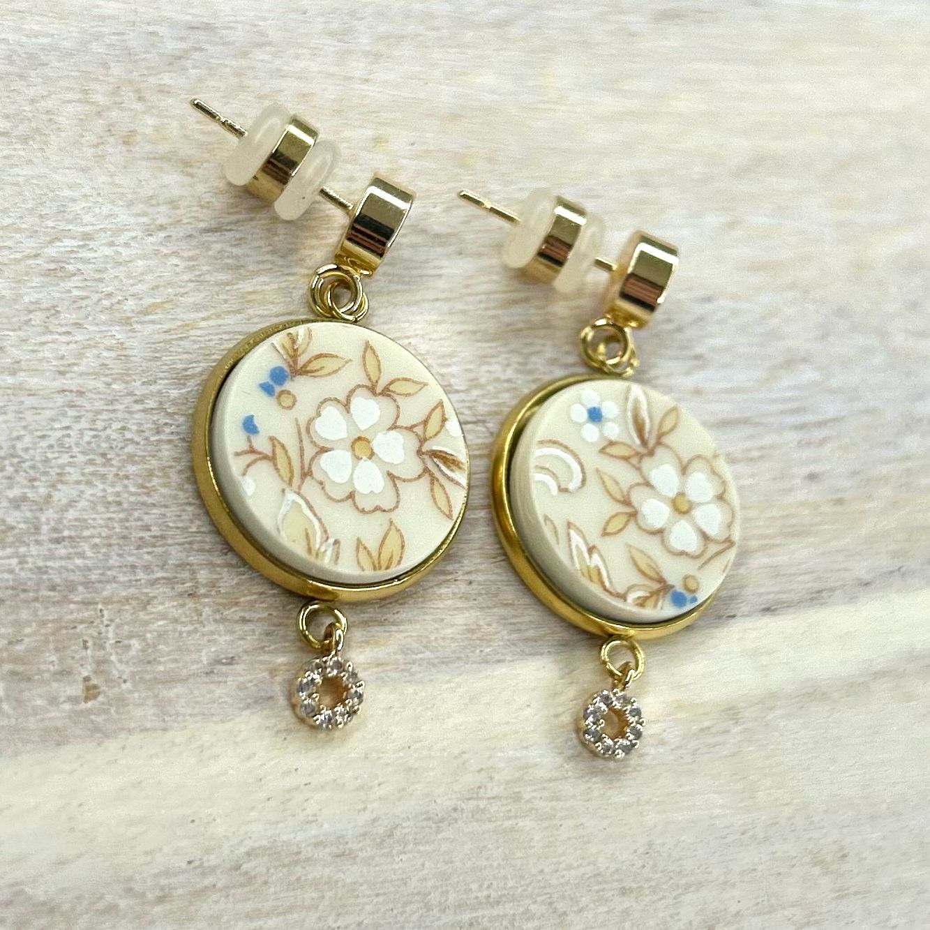 1990’s Stud Dangly Earrings CZ Y