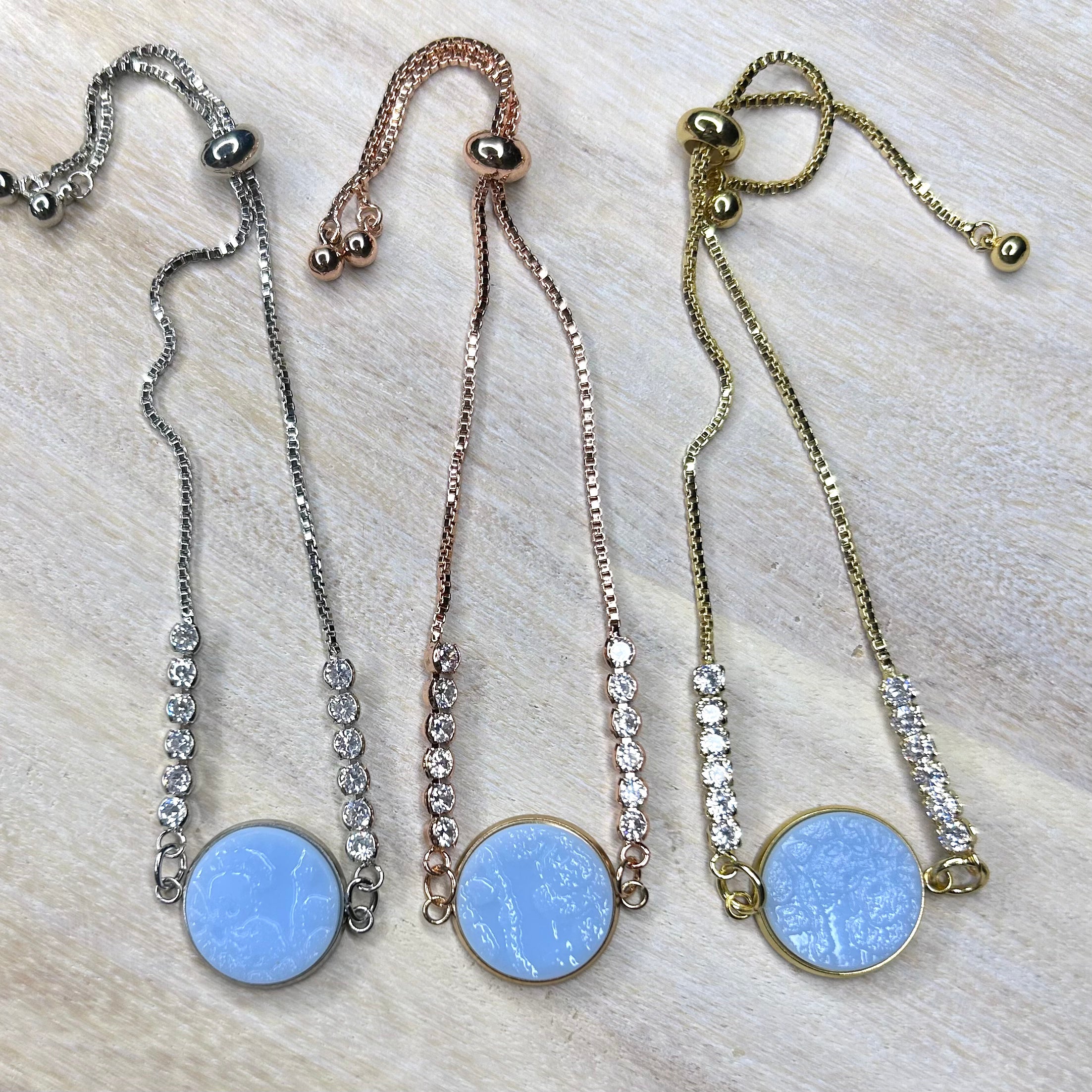 1930’s Fire King ‘Delphite’ CZ Bracelet M