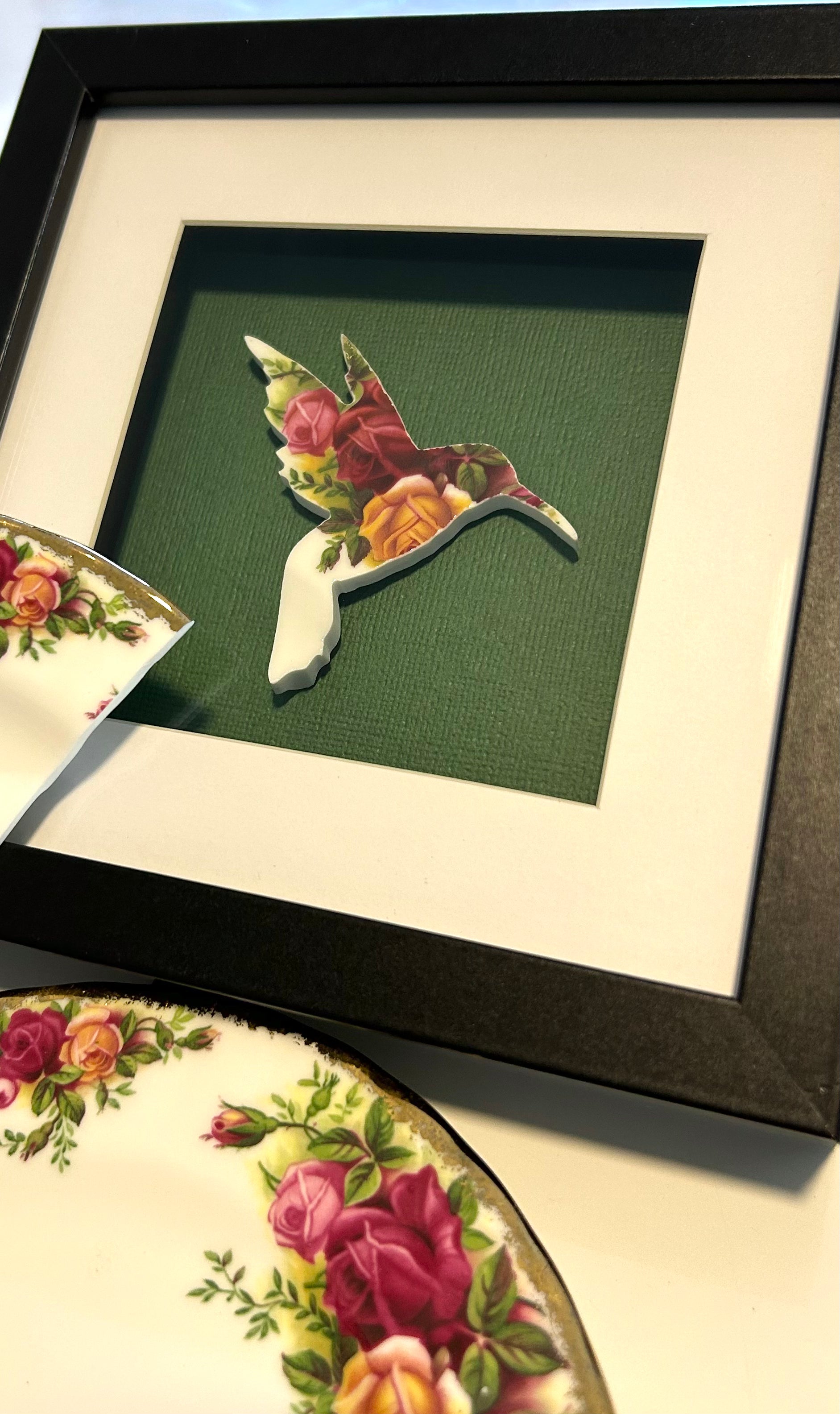 Royal Albert ‘Old Country Roses’ Hummingbird Framed Art