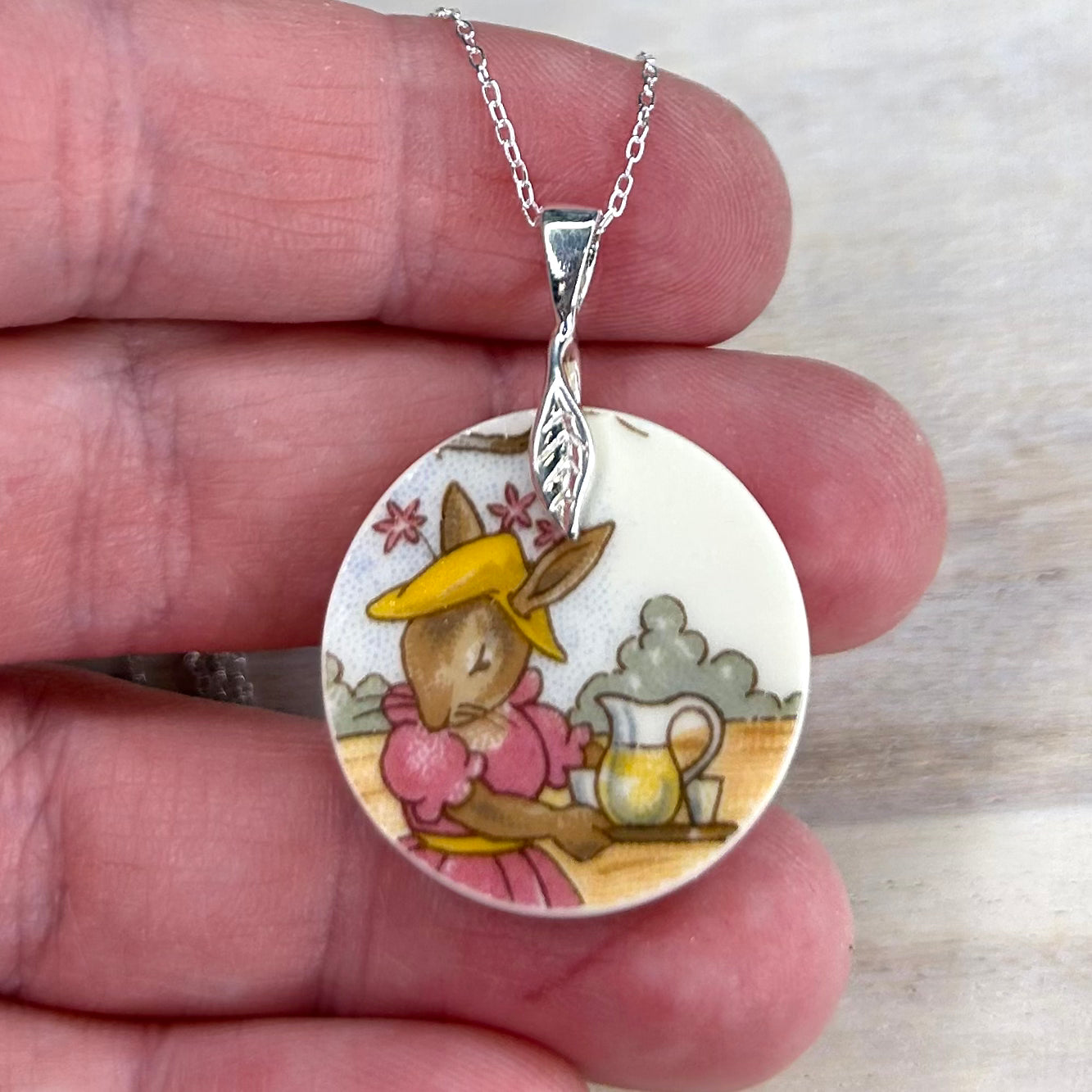 Sterling Silver 1970’s Royal Doulton Bunnykins Pendant Necklace