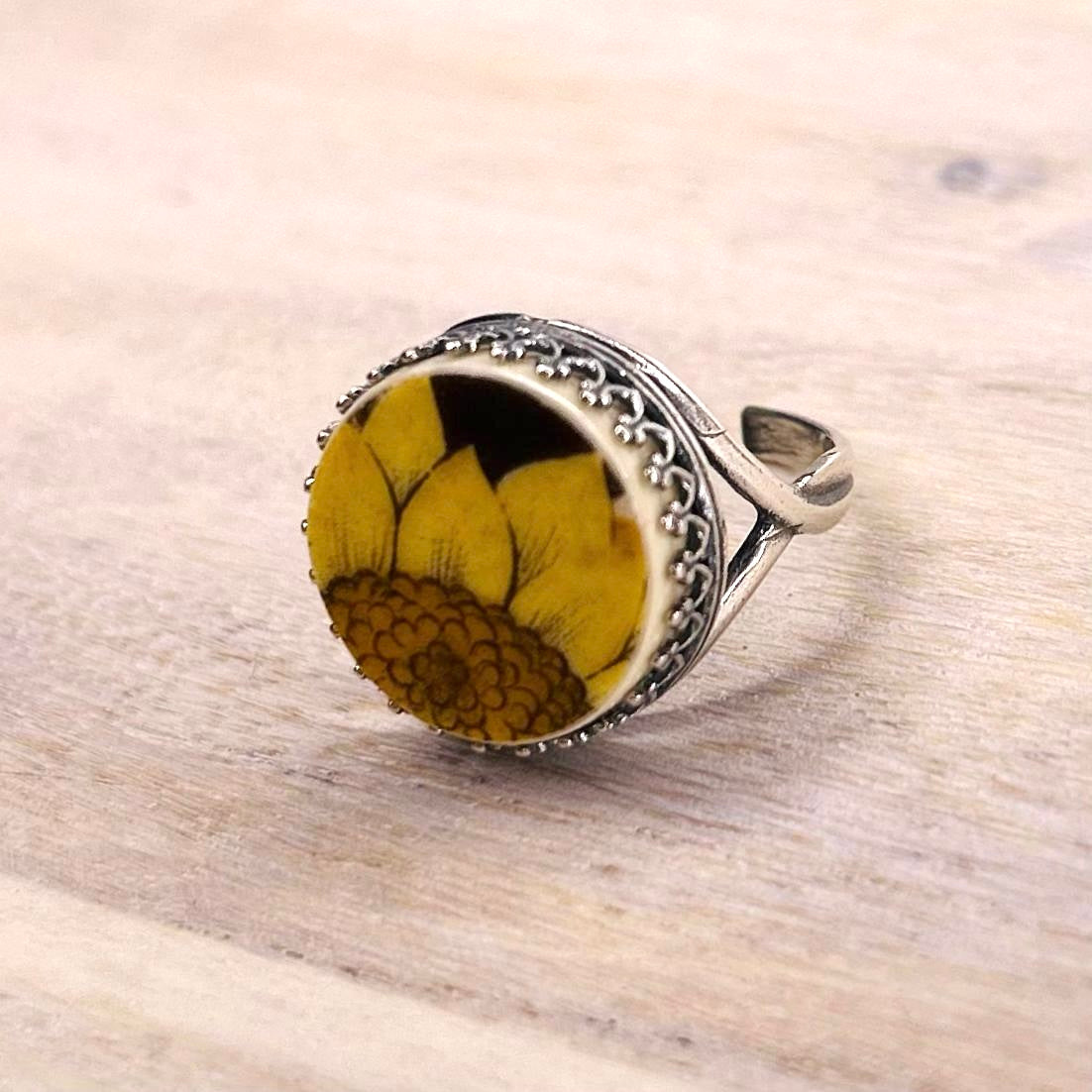 1960’s Sterling Silver Johnson of Australia Sunflower Ring