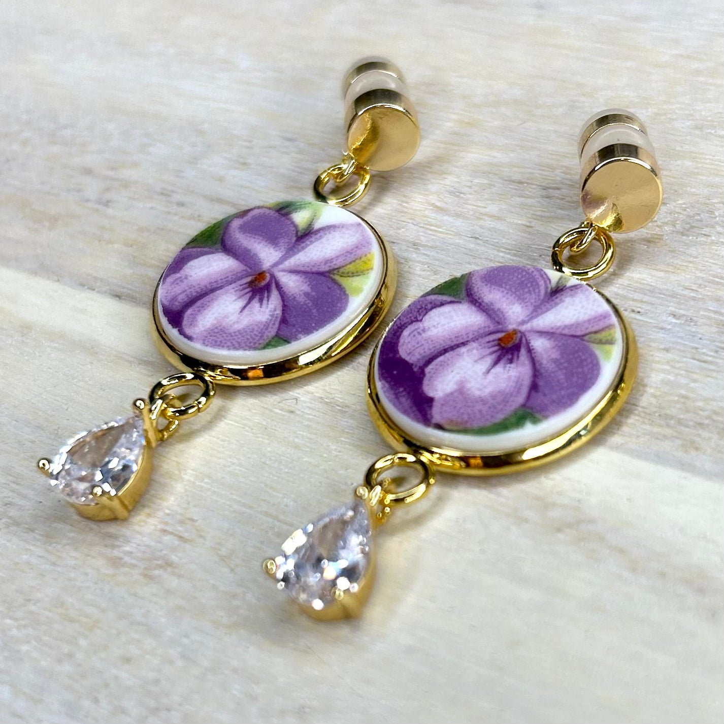 1950’s Royal Standard Stud Dangly Earrings CZ