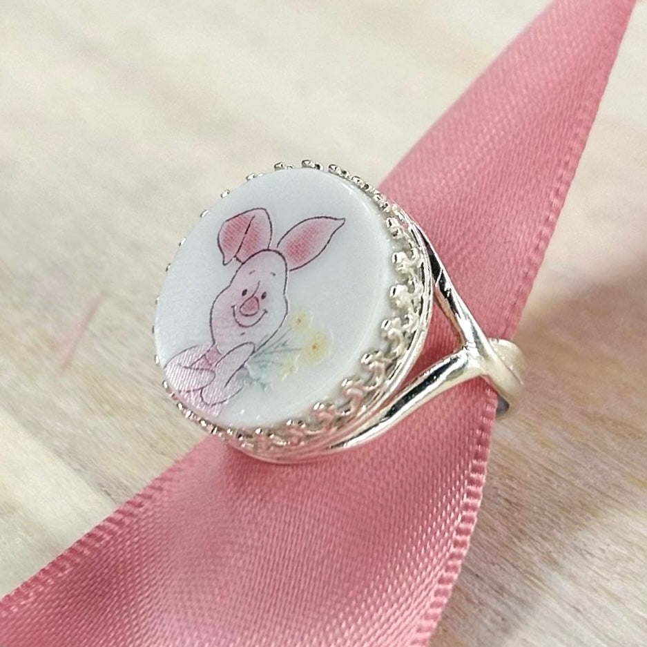 Sterling Silver Piglet Ring